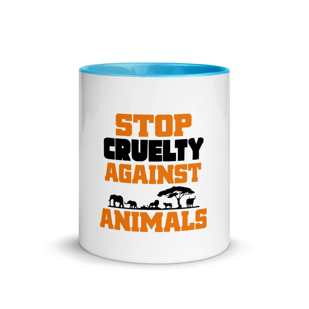 STOP CRUELTY AGAINST ANIMALS - Mug with Color Inside