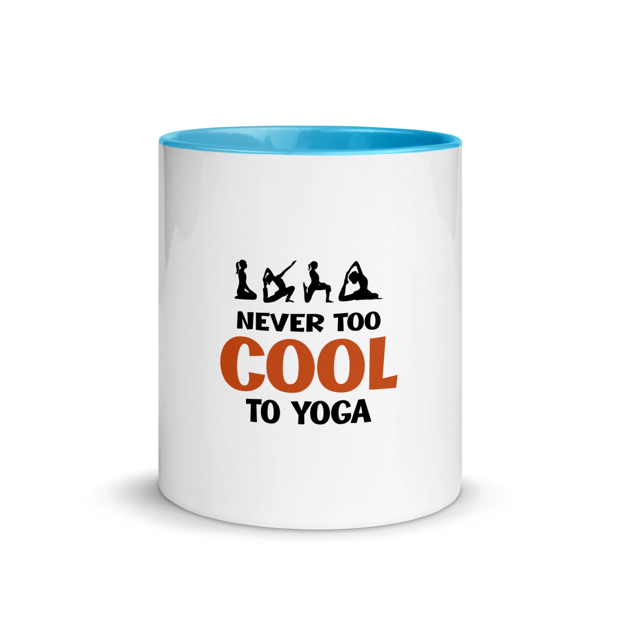 NEVER TOO COOL TO YOGA - Mug with Color Inside