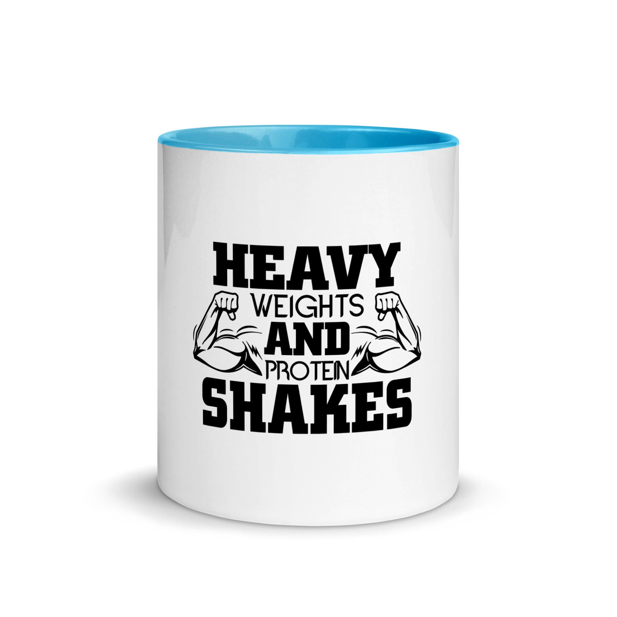 HEAVY WEIGHTS AND PROTEIN SHAKES - Mug with Color Inside