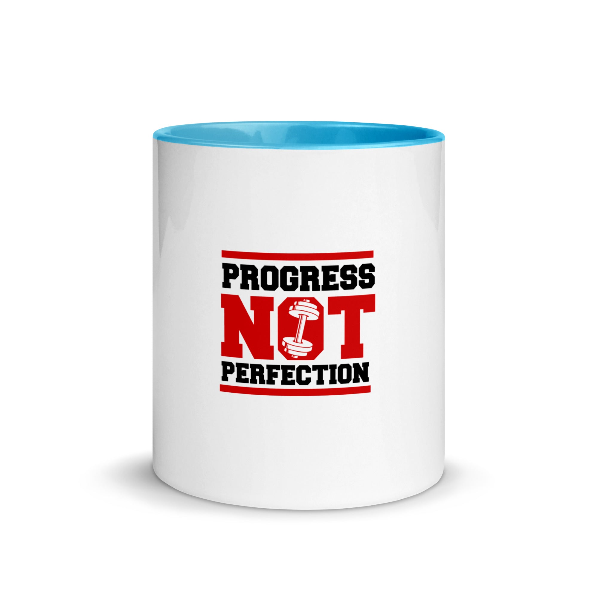 PROGRESS NOT PERFECTION - Mug with Color Inside