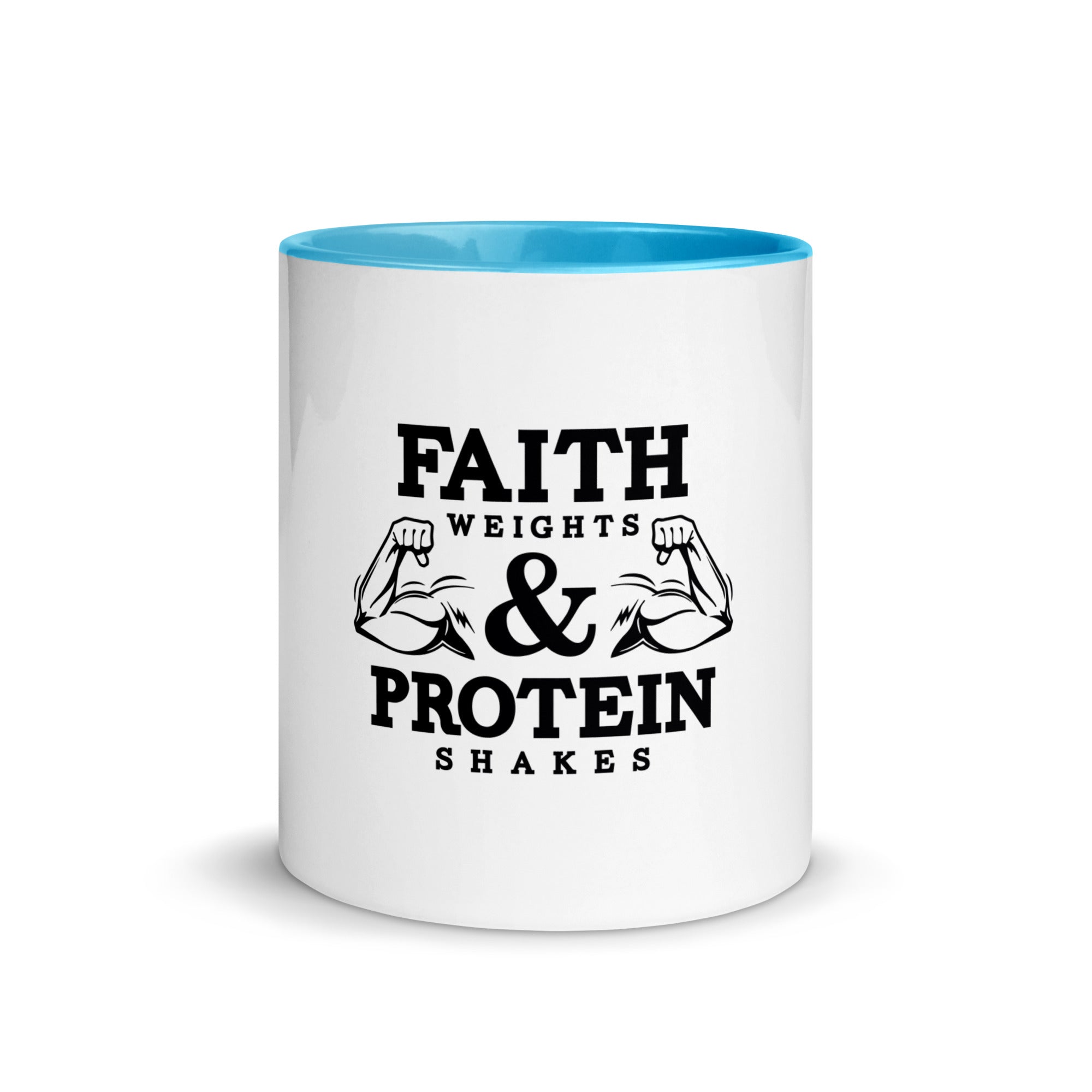 FAITH WEIGHTS & PROTEIN SHAKES - Mug with Color Inside