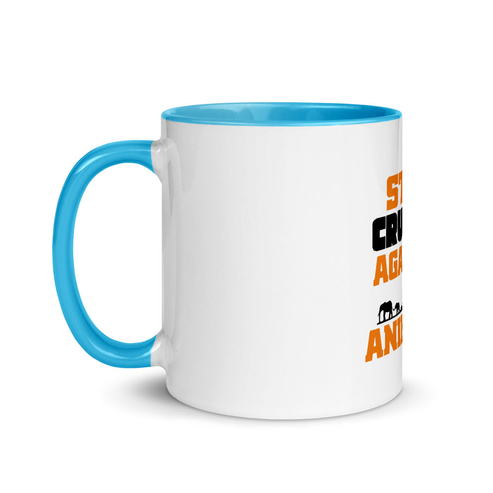 STOP CRUELTY AGAINST ANIMALS - Mug with Color Inside