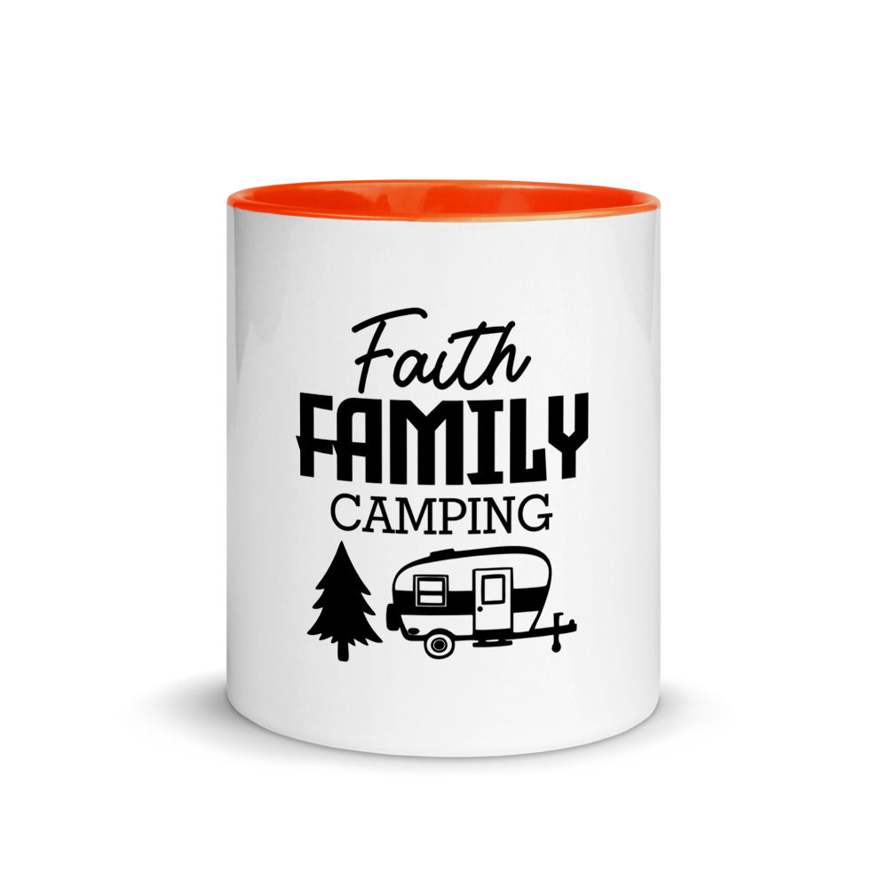 Family Camping- Mug with Color Inside