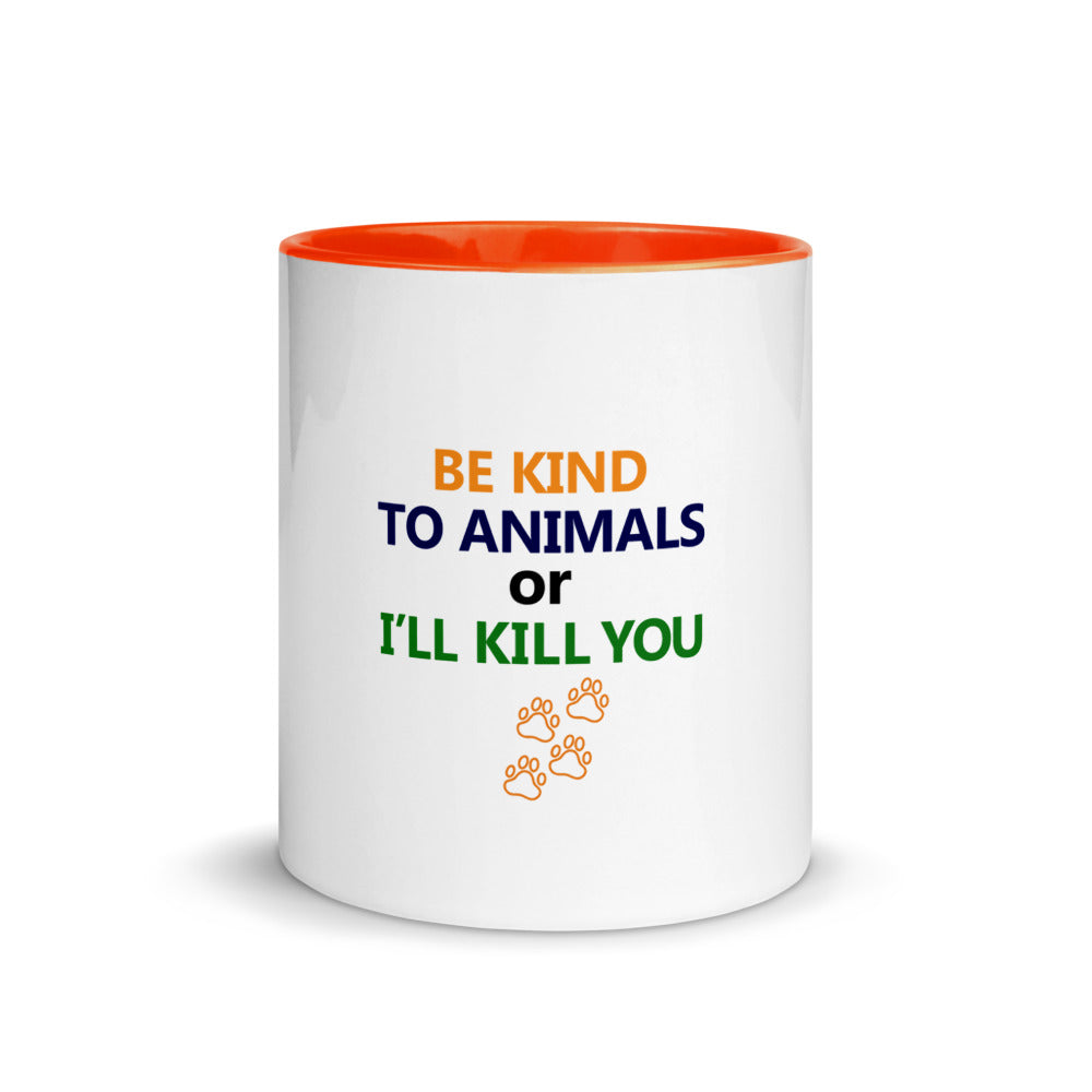 BE KIND TO ANIMALS - Mug with Color Inside
