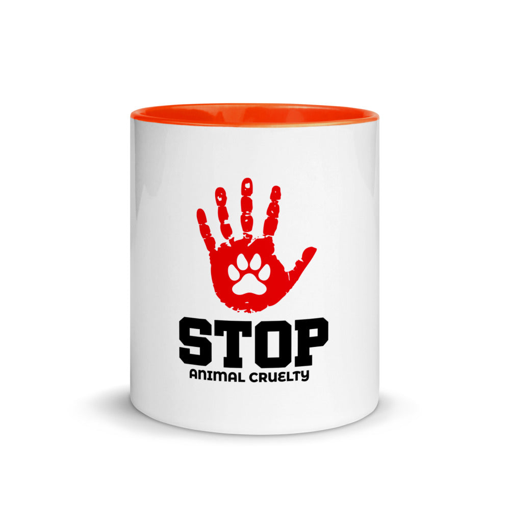 STOP ANIMAL CRUELTY - Mug with Color Inside