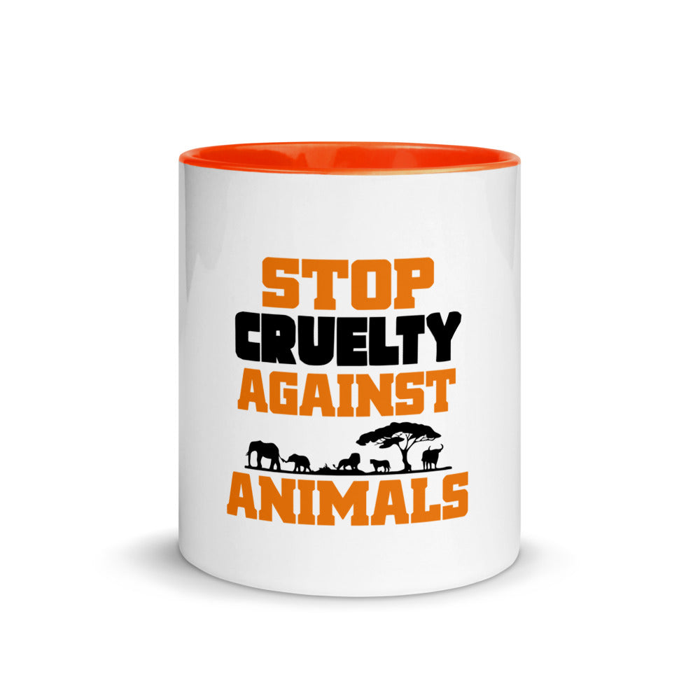 STOP CRUELTY AGAINST ANIMALS - Mug with Color Inside