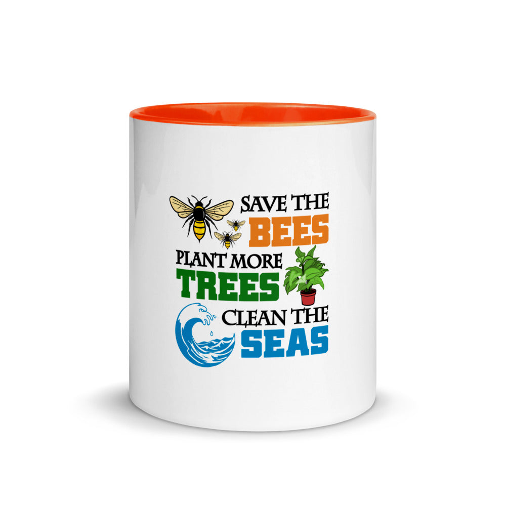 SAVE THE BEES - Mug with Color Inside