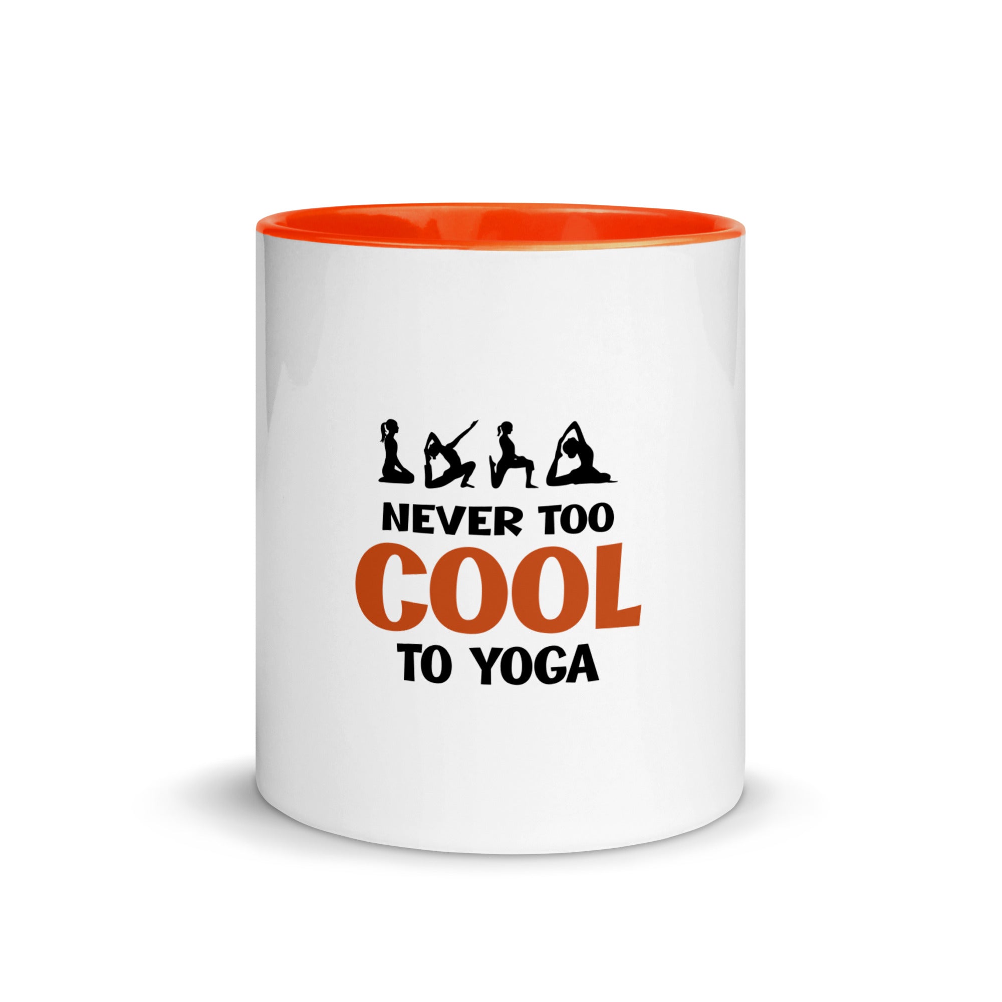 NEVER TOO COOL TO YOGA - Mug with Color Inside