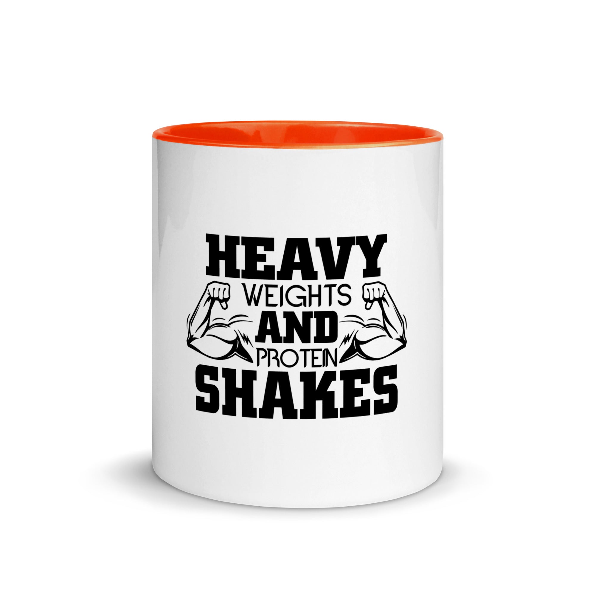 HEAVY WEIGHTS AND PROTEIN SHAKES - Mug with Color Inside