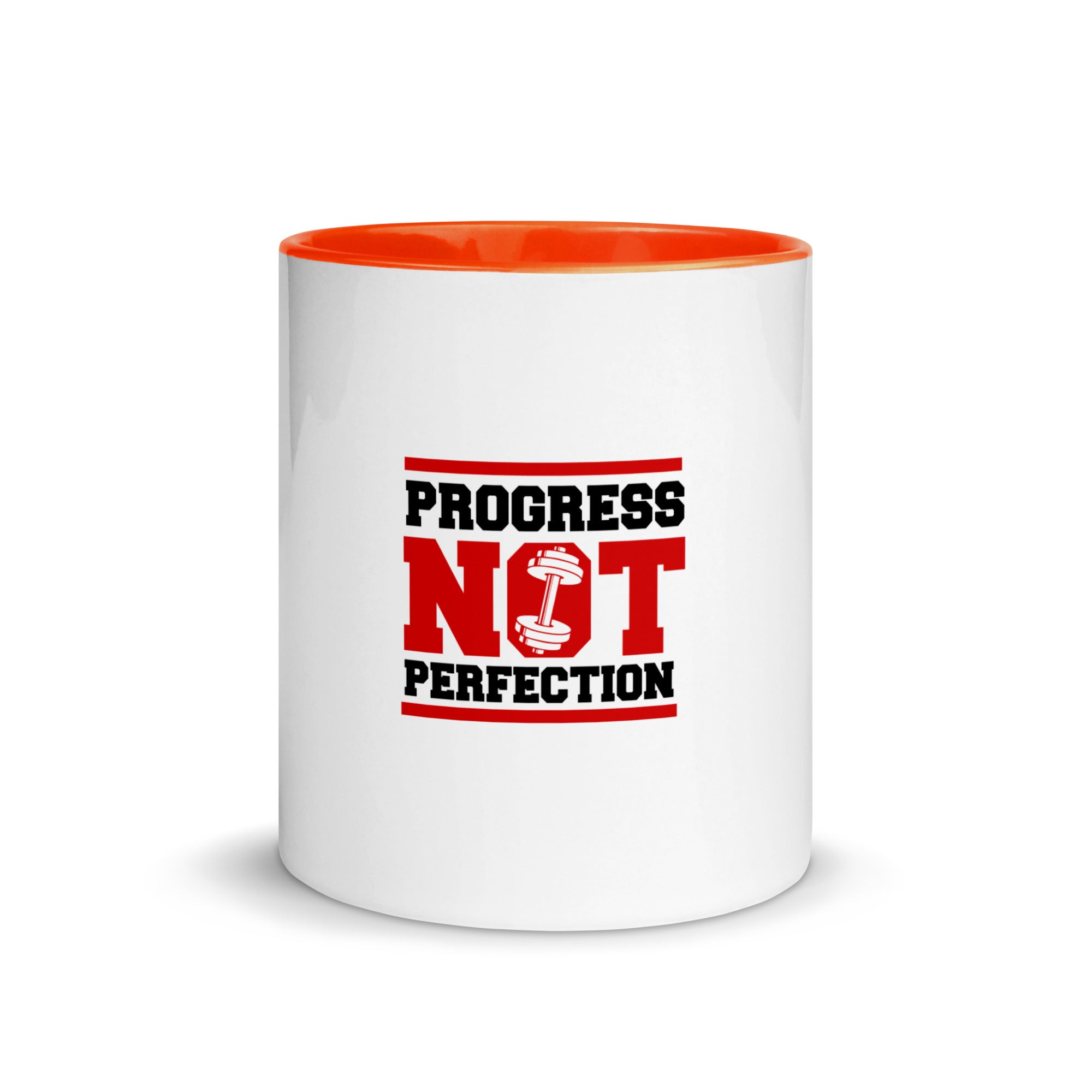 PROGRESS NOT PERFECTION - Mug with Color Inside