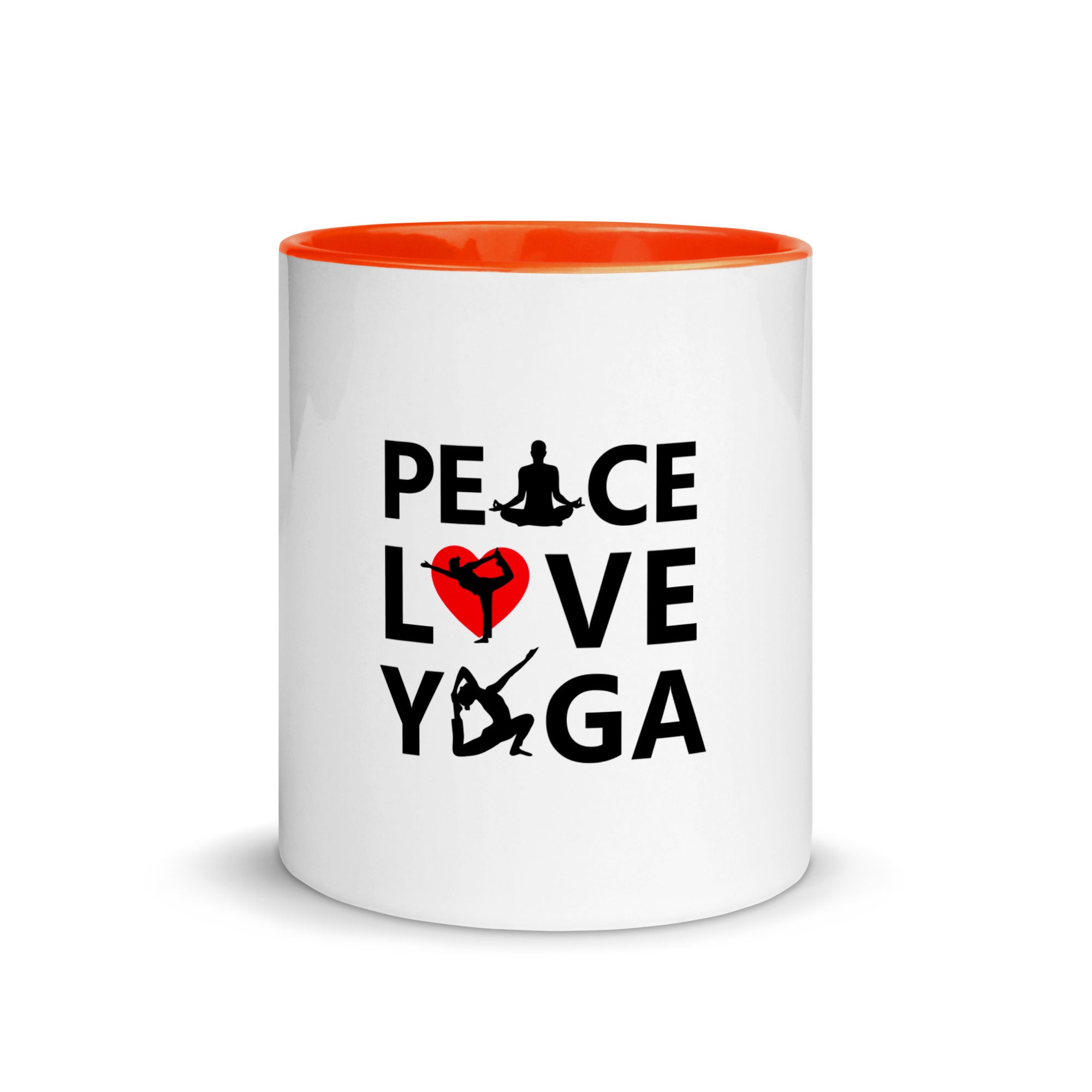 PEACE LOVE YOGA - Mug with Color Inside