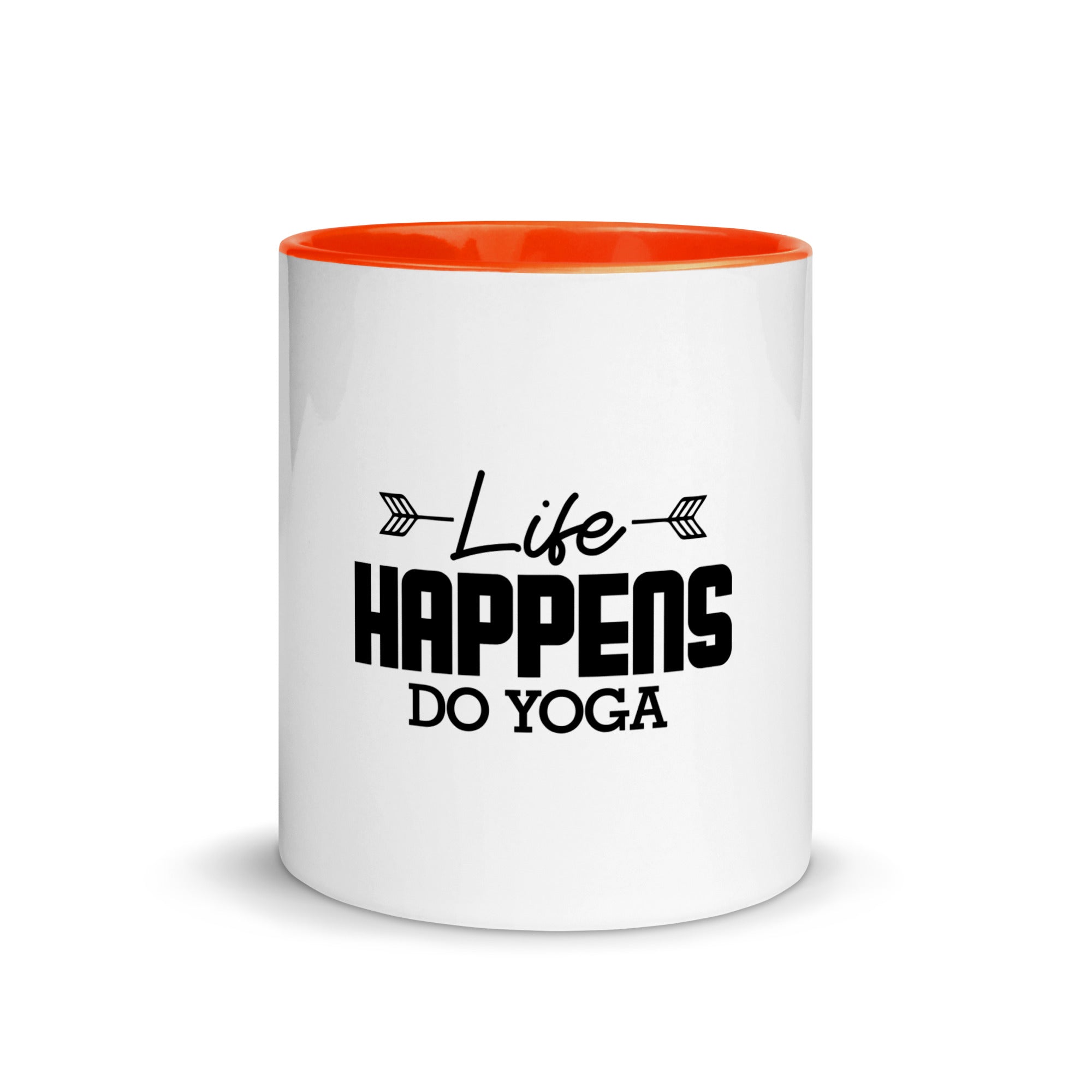 LIFE HAPPENS DO YOGA - Mug with Color Inside