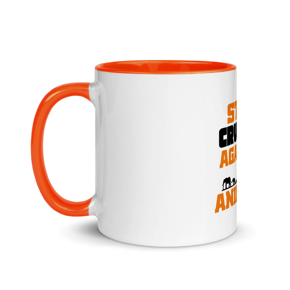 STOP CRUELTY AGAINST ANIMALS - Mug with Color Inside
