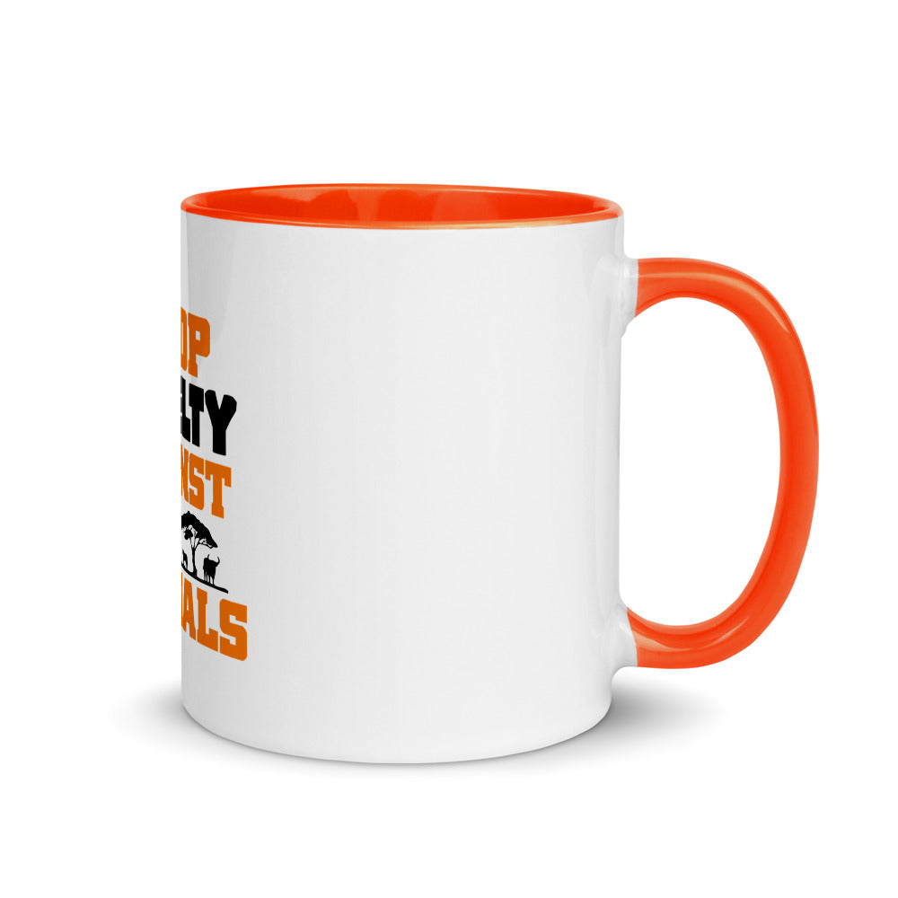 STOP CRUELTY AGAINST ANIMALS - Mug with Color Inside