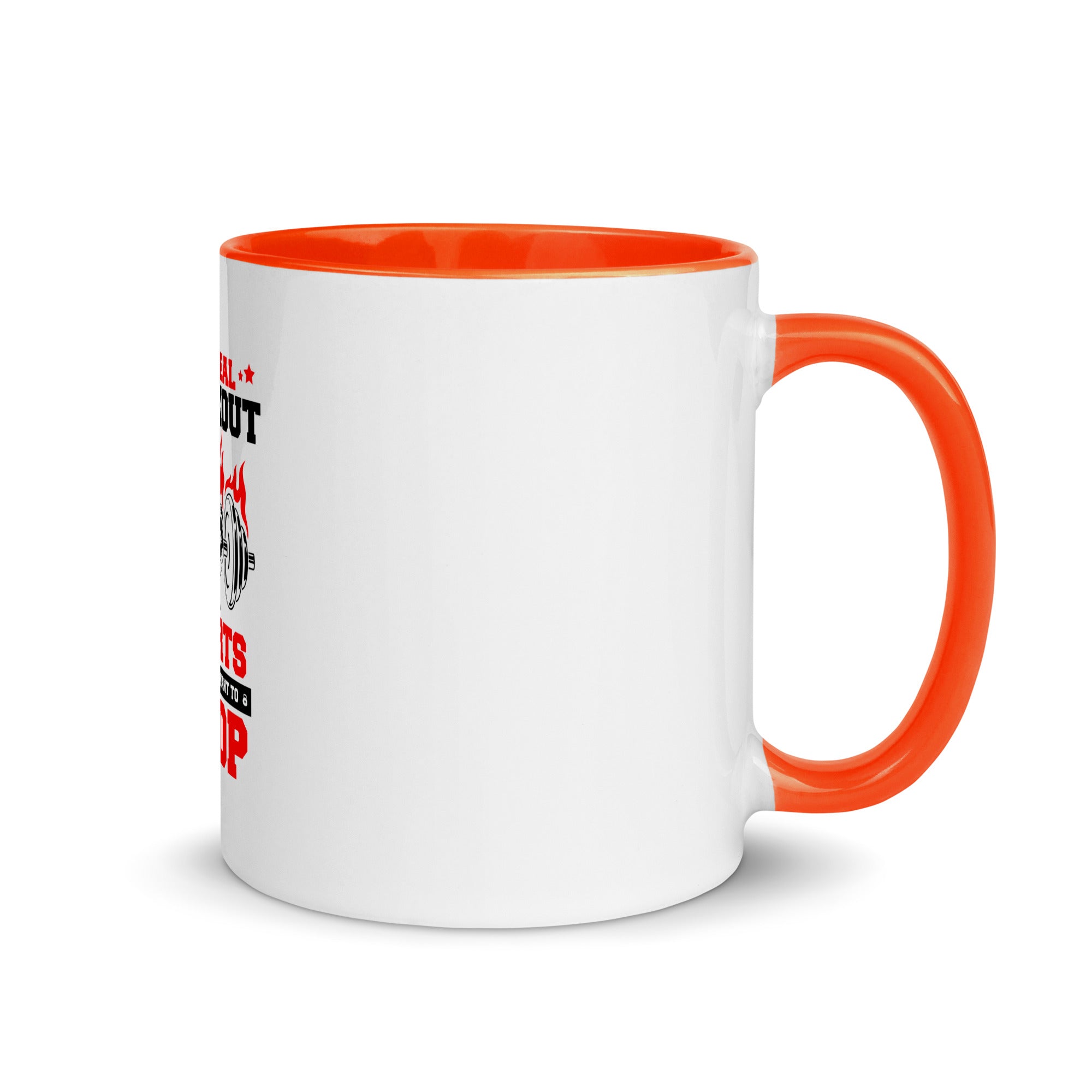 THE REAL WORKOUT STARTS - Mug with Color Inside