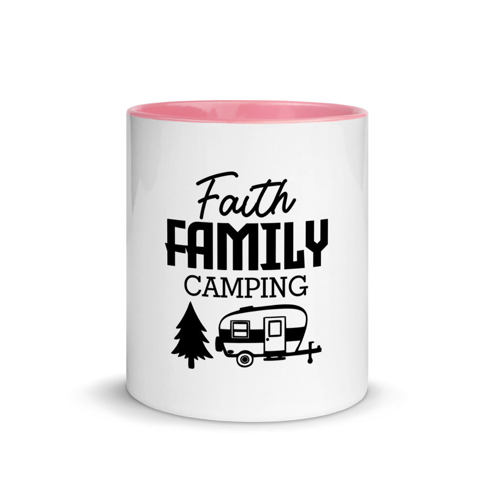 Family Camping- Mug with Color Inside