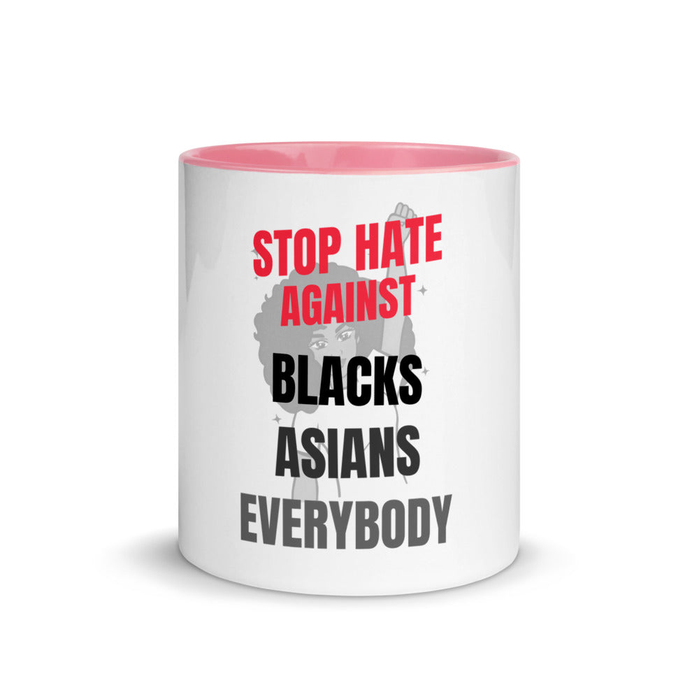 STOP HATE AGAINST EVERYBODY - Mug with Color Inside