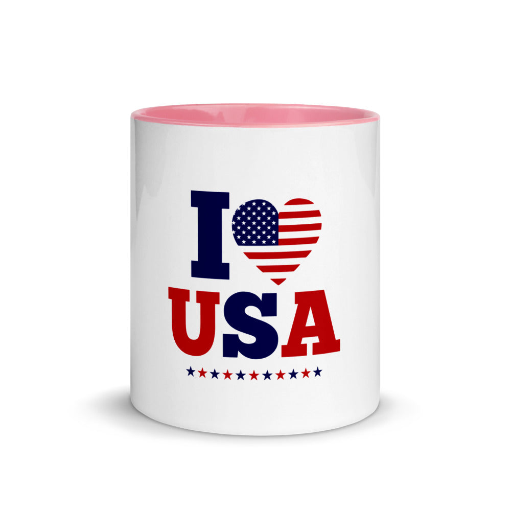 I LOVE USA - Mug with Color Inside