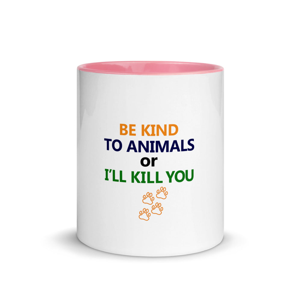 BE KIND TO ANIMALS - Mug with Color Inside