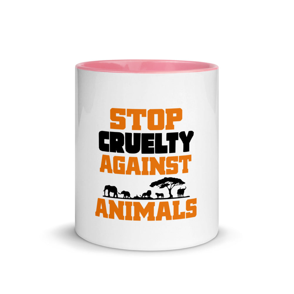 STOP CRUELTY AGAINST ANIMALS - Mug with Color Inside