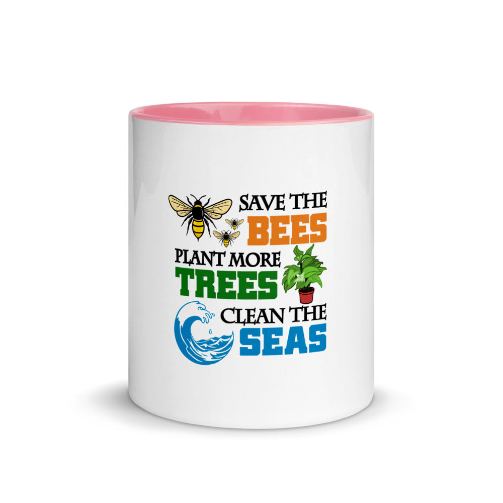 SAVE THE BEES - Mug with Color Inside