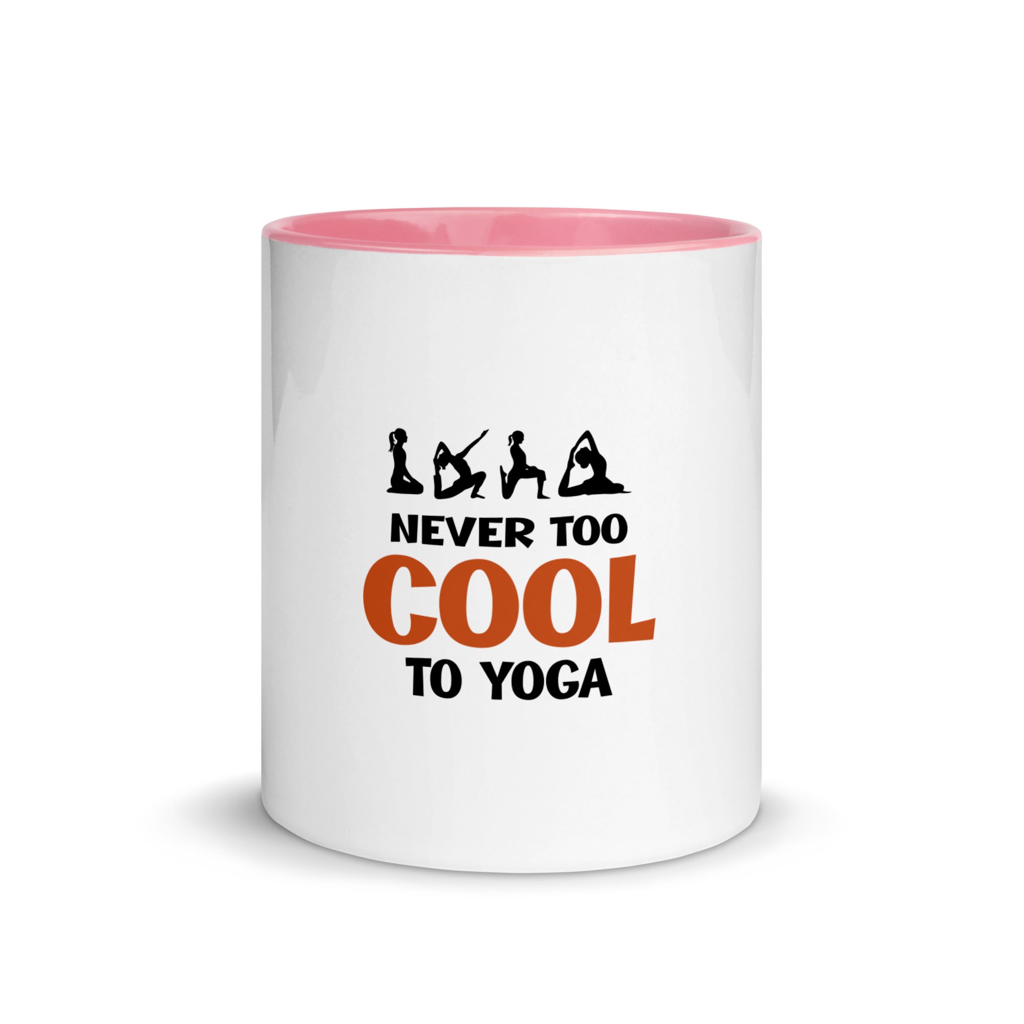 NEVER TOO COOL TO YOGA - Mug with Color Inside