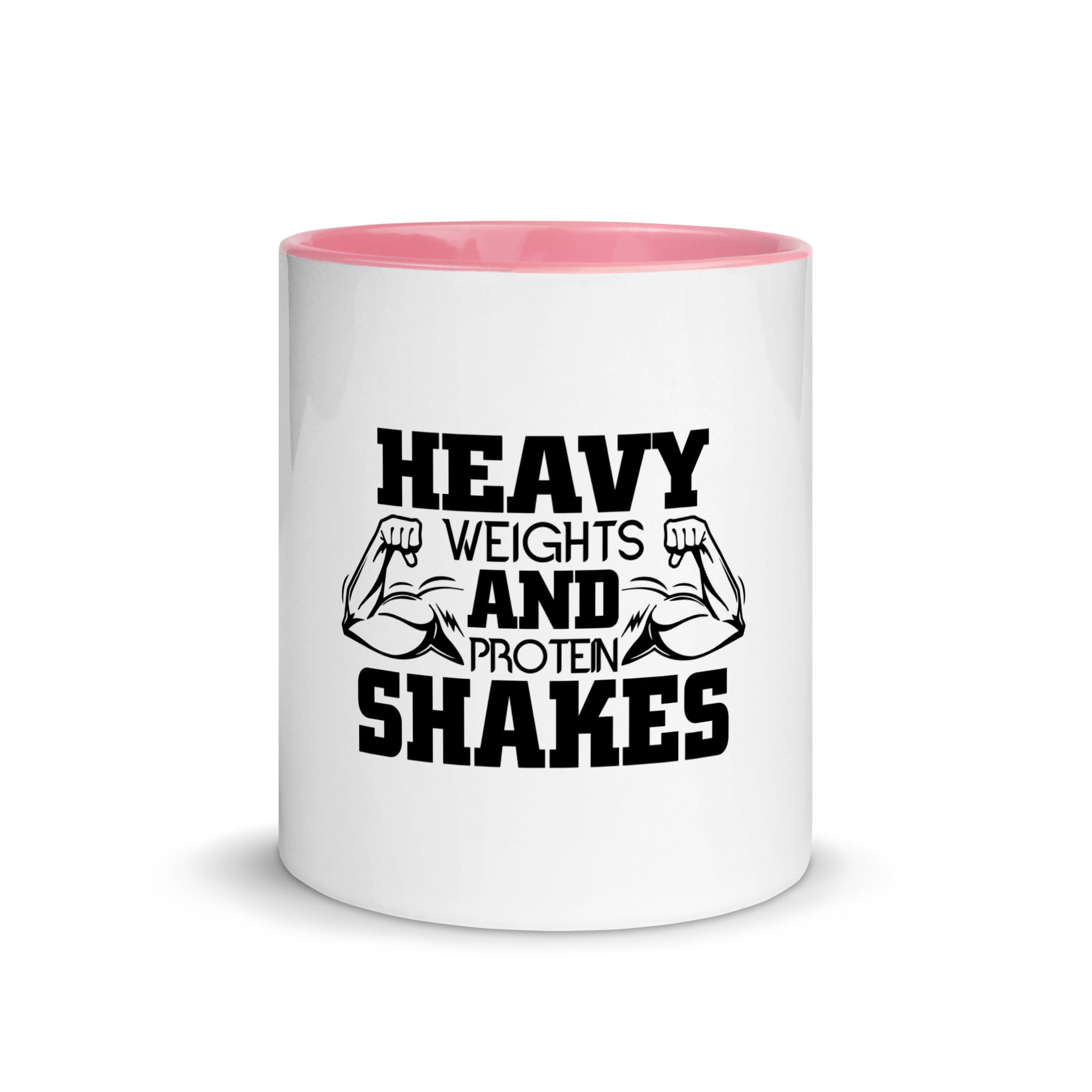 HEAVY WEIGHTS AND PROTEIN SHAKES - Mug with Color Inside