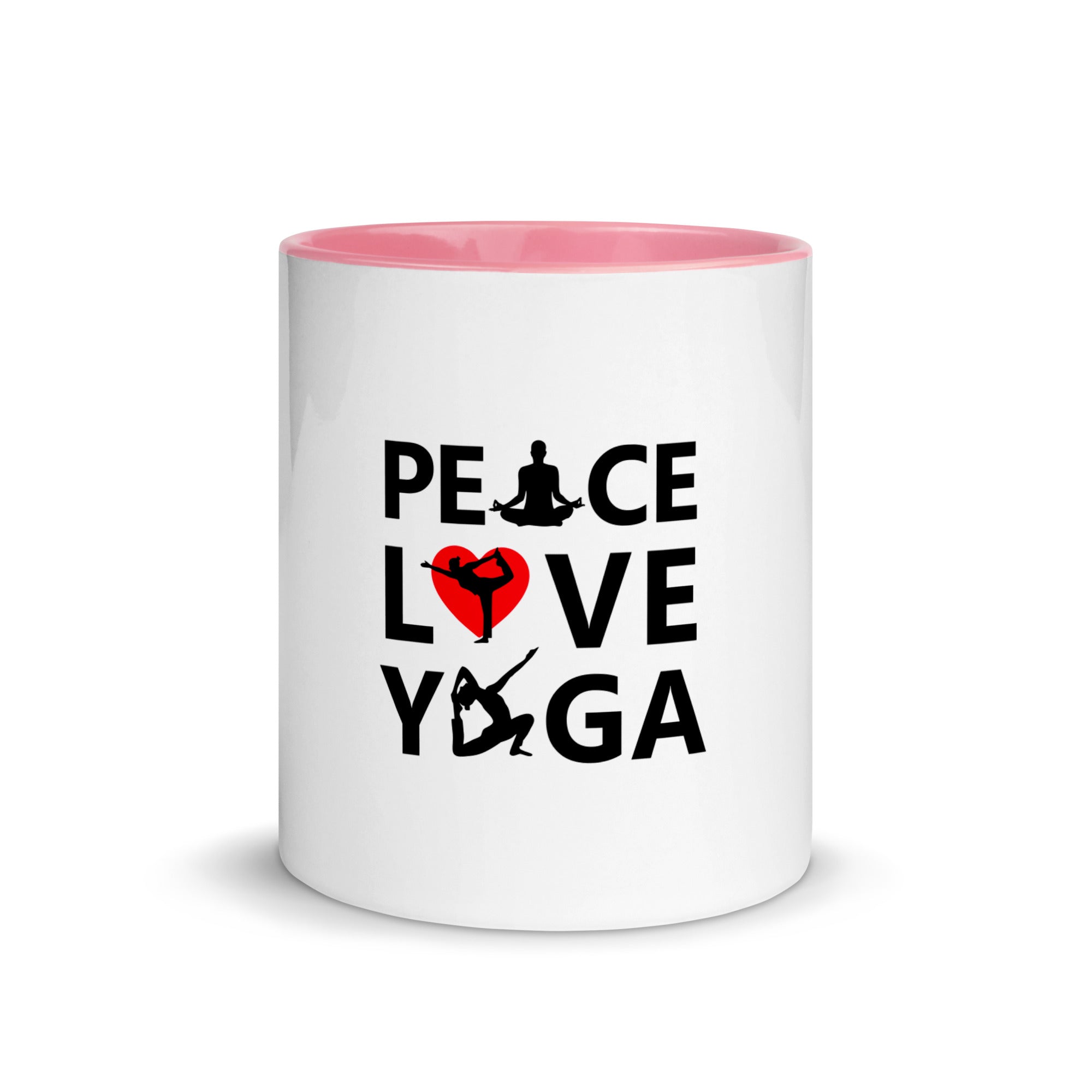 PEACE LOVE YOGA - Mug with Color Inside