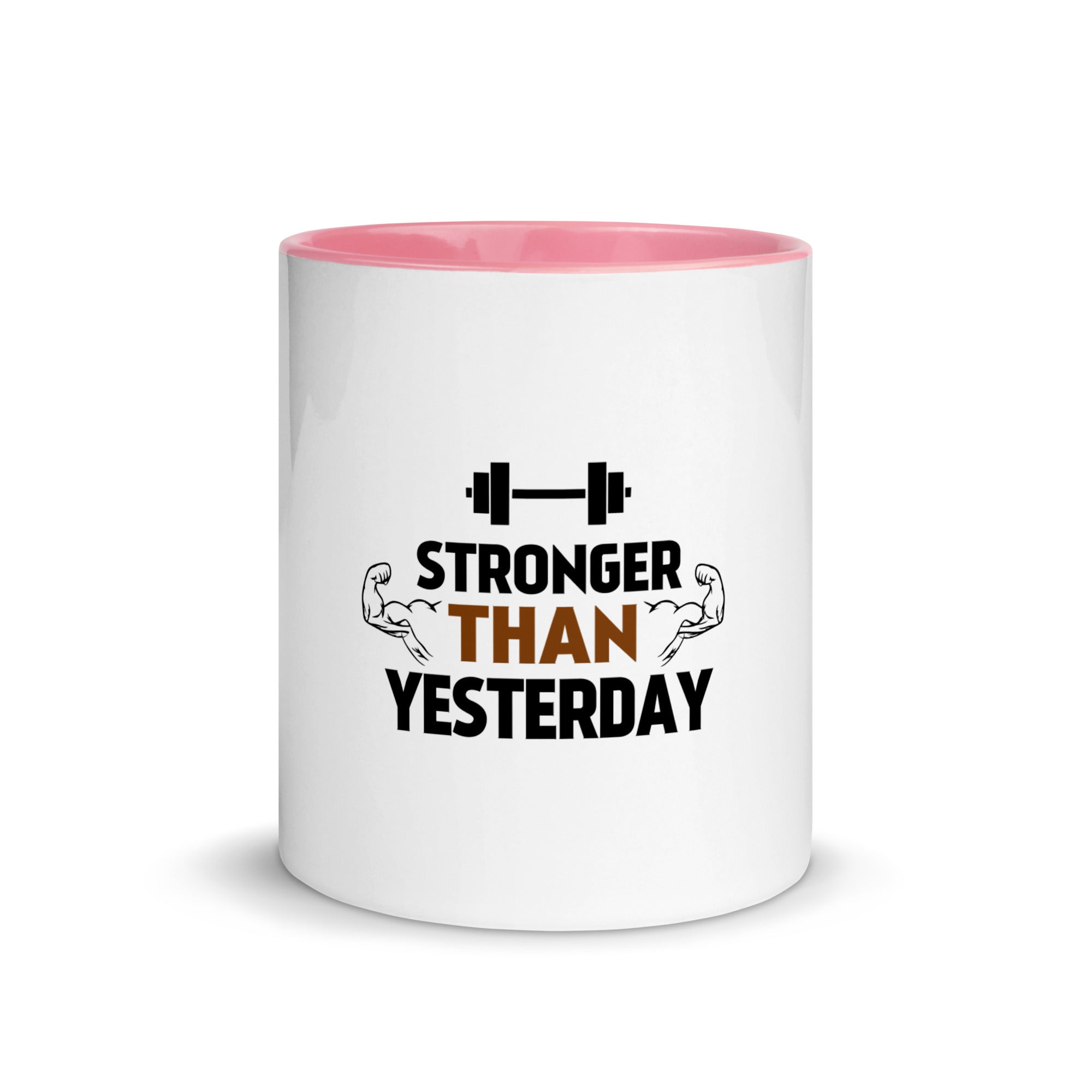 STRONGER THAN YESTERDAY - Mug with Color Inside
