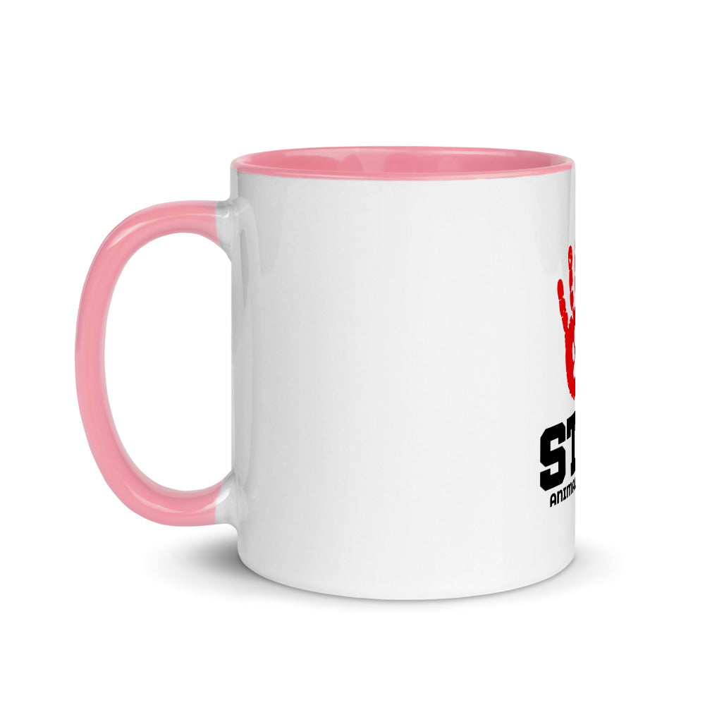 STOP ANIMAL CRUELTY - Mug with Color Inside