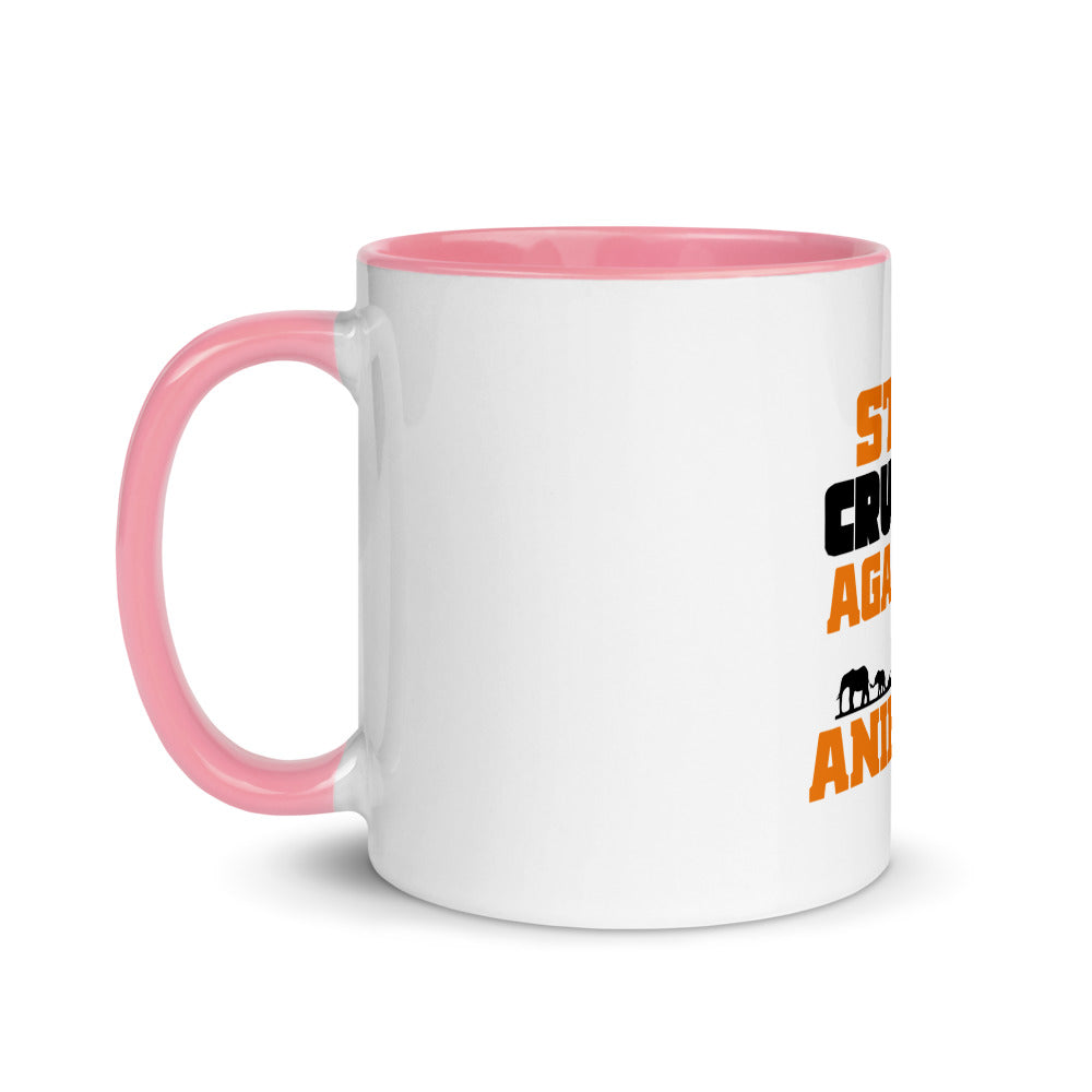 STOP CRUELTY AGAINST ANIMALS - Mug with Color Inside