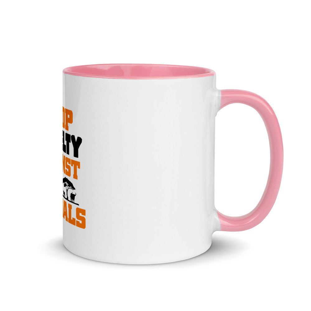 STOP CRUELTY AGAINST ANIMALS - Mug with Color Inside