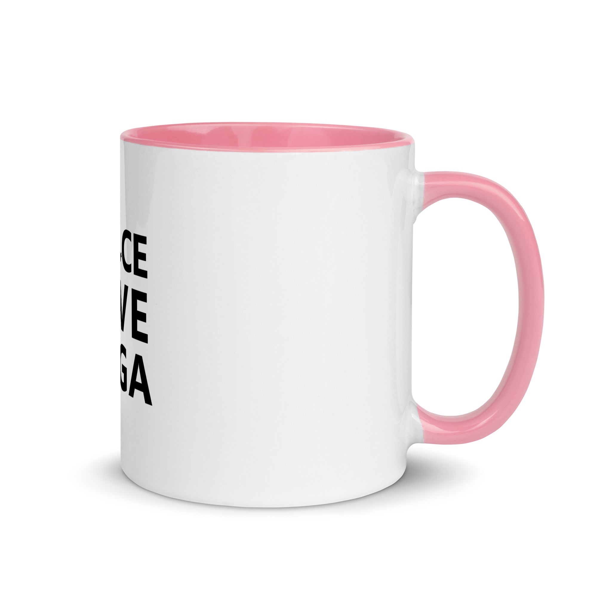 PEACE LOVE YOGA - Mug with Color Inside