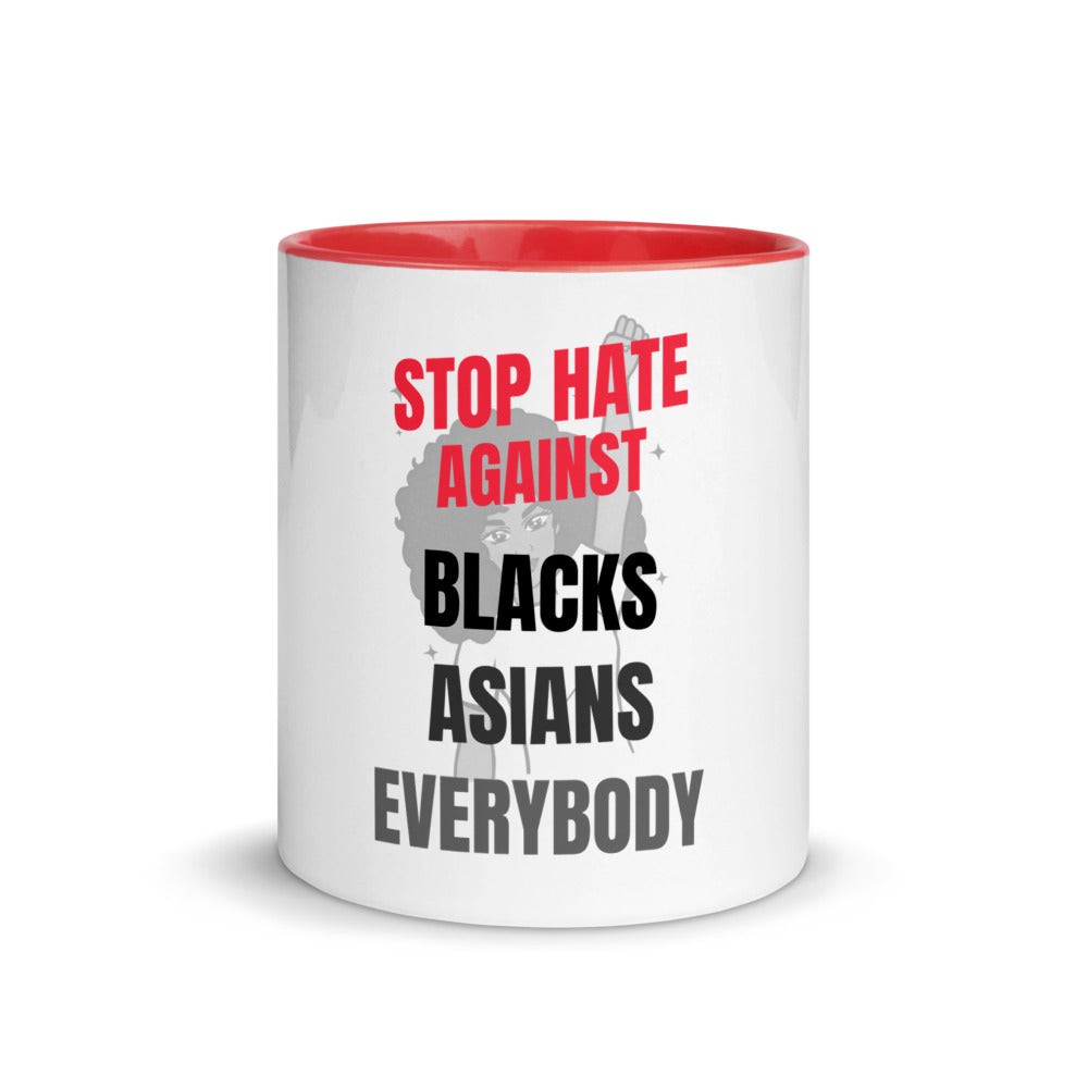STOP HATE AGAINST EVERYBODY - Mug with Color Inside