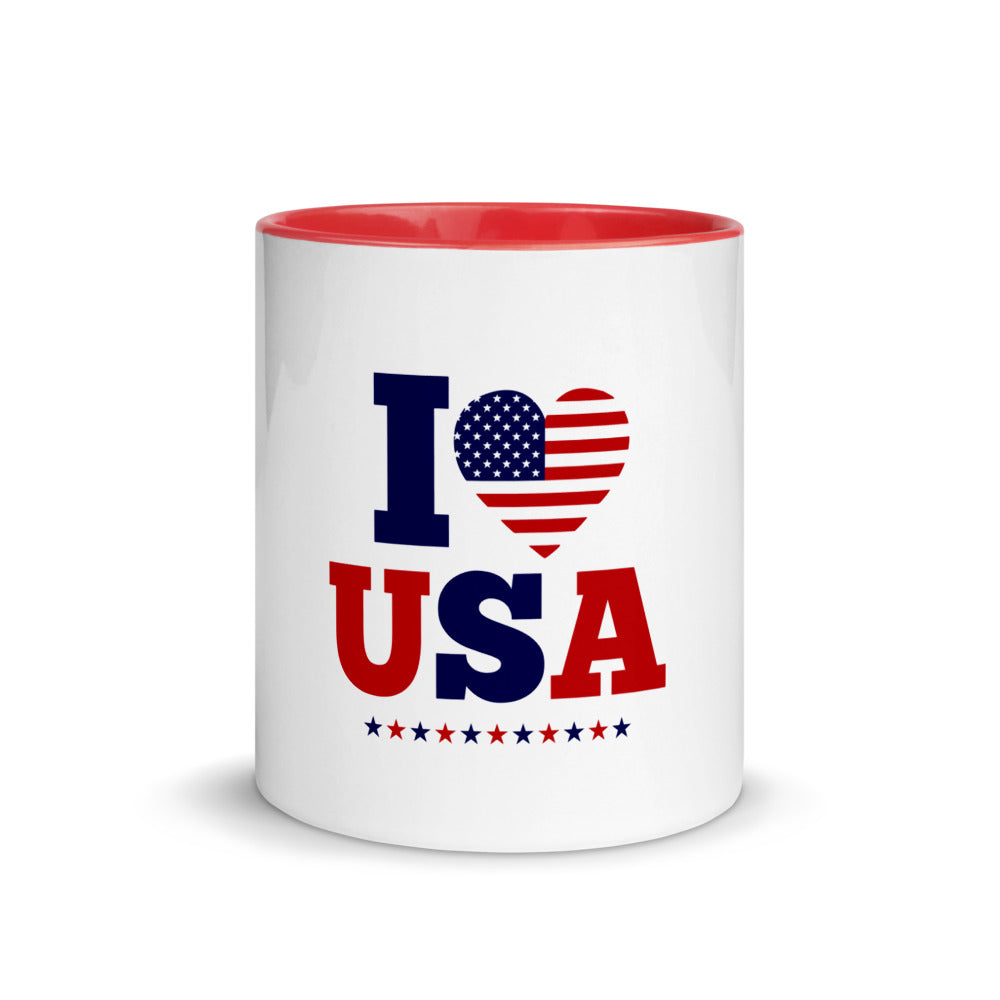 I LOVE USA - Mug with Color Inside