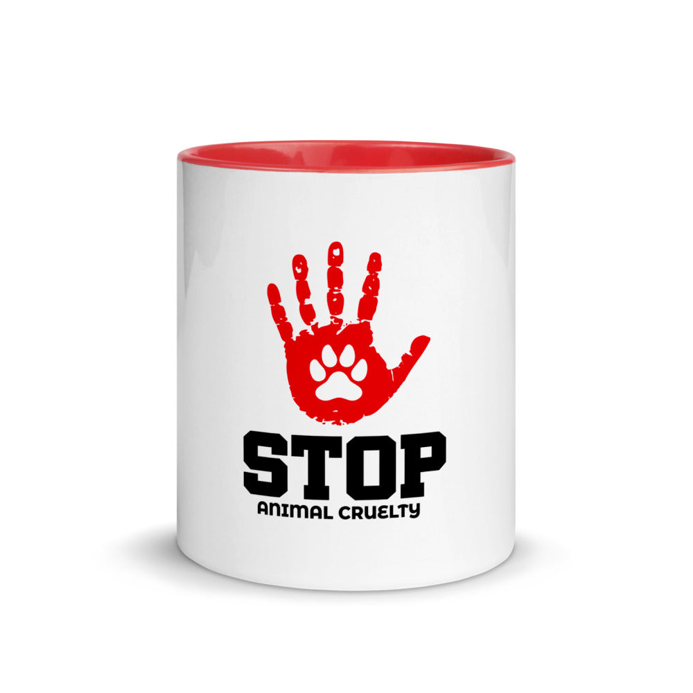 STOP ANIMAL CRUELTY - Mug with Color Inside
