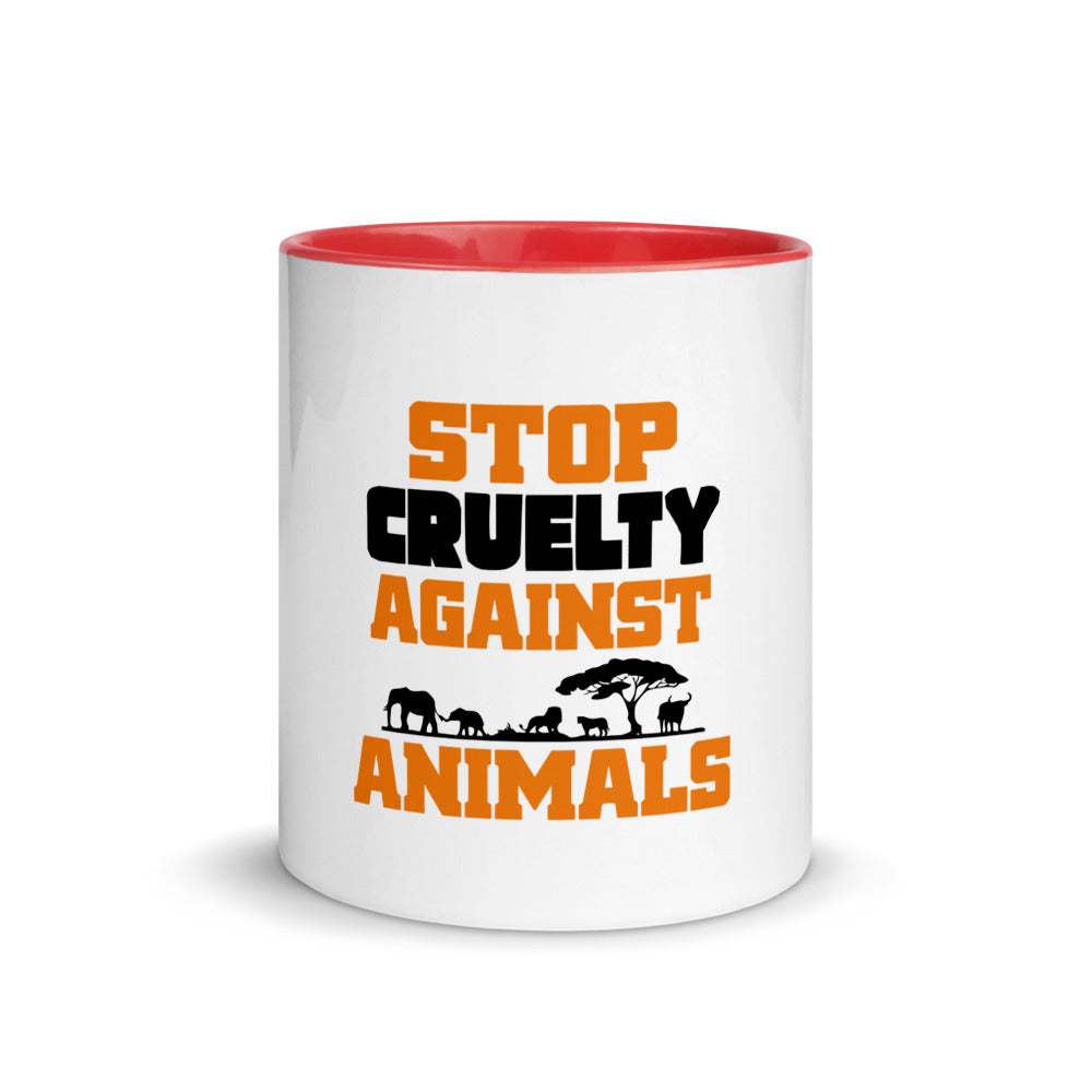 STOP CRUELTY AGAINST ANIMALS - Mug with Color Inside
