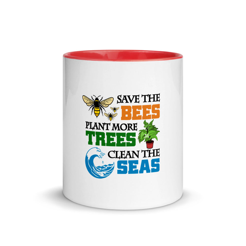 SAVE THE BEES - Mug with Color Inside