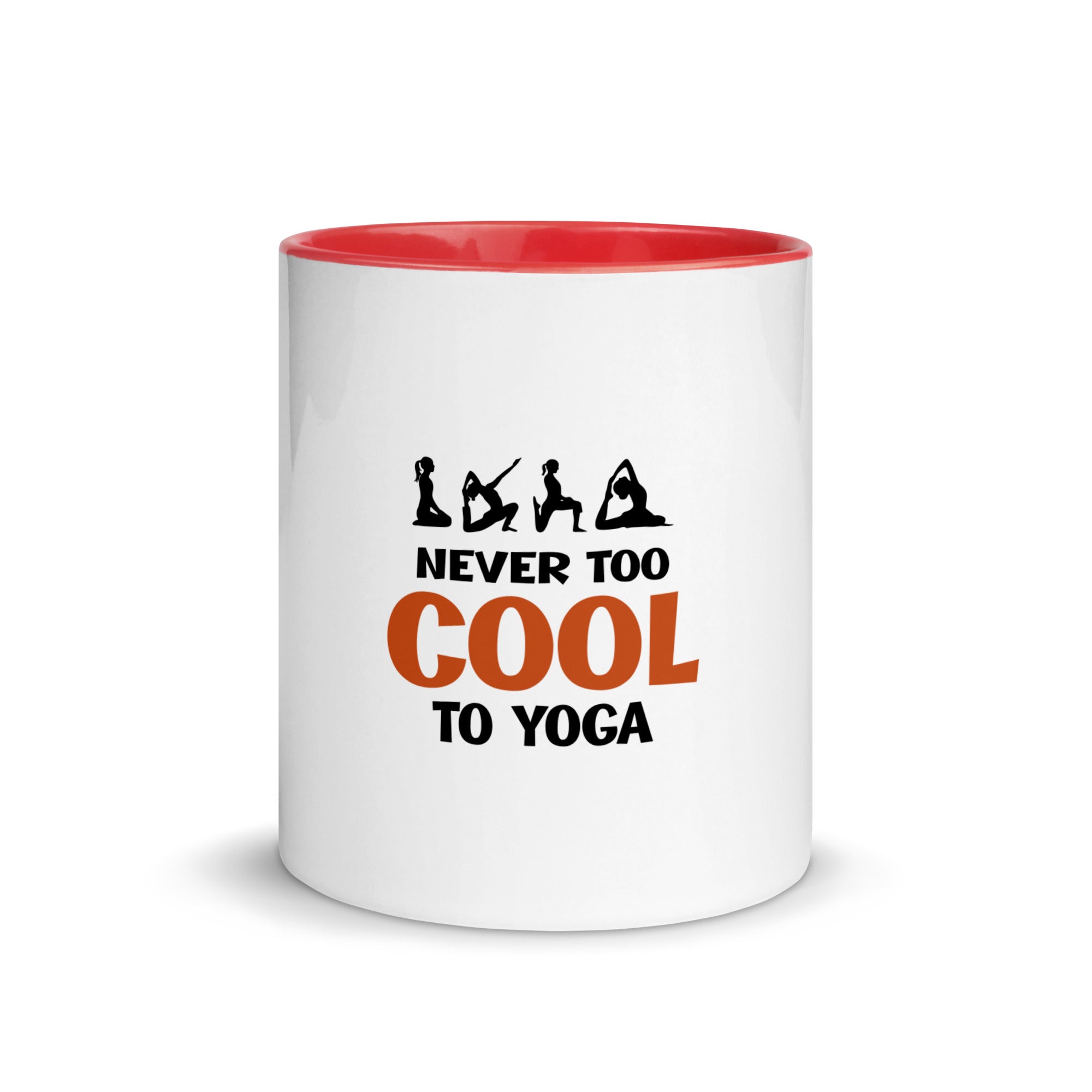 NEVER TOO COOL TO YOGA - Mug with Color Inside
