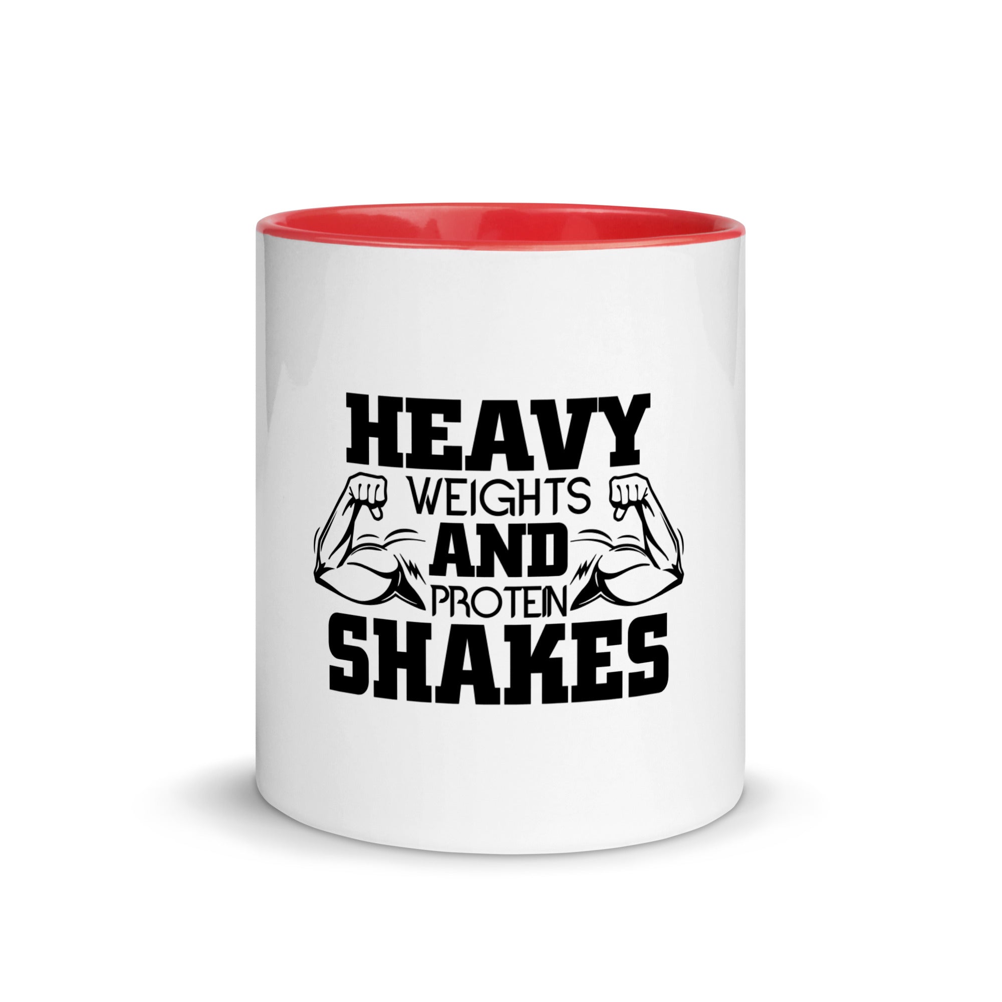 HEAVY WEIGHTS AND PROTEIN SHAKES - Mug with Color Inside