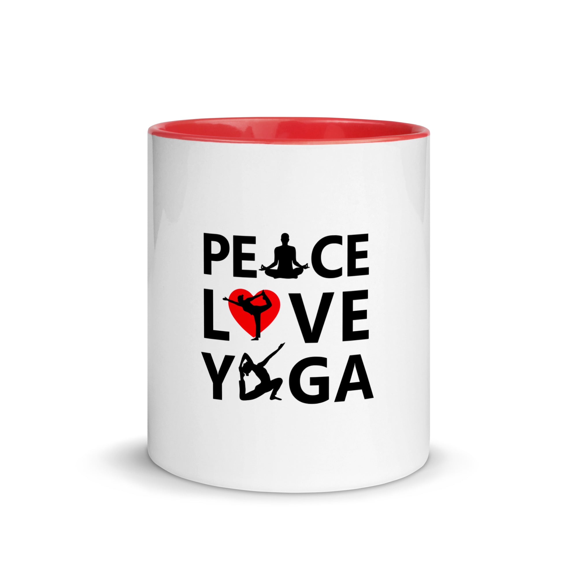 PEACE LOVE YOGA - Mug with Color Inside