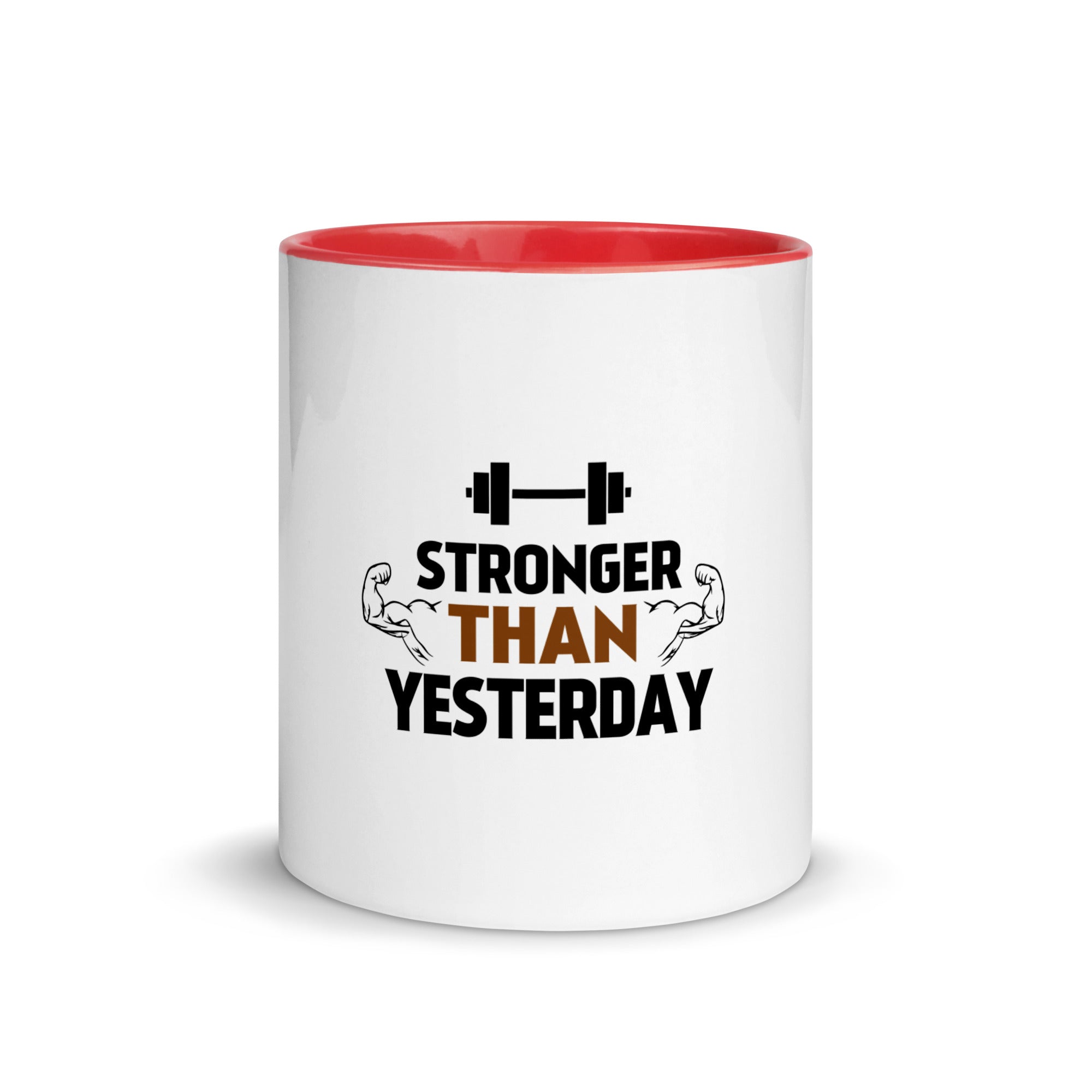 STRONGER THAN YESTERDAY - Mug with Color Inside