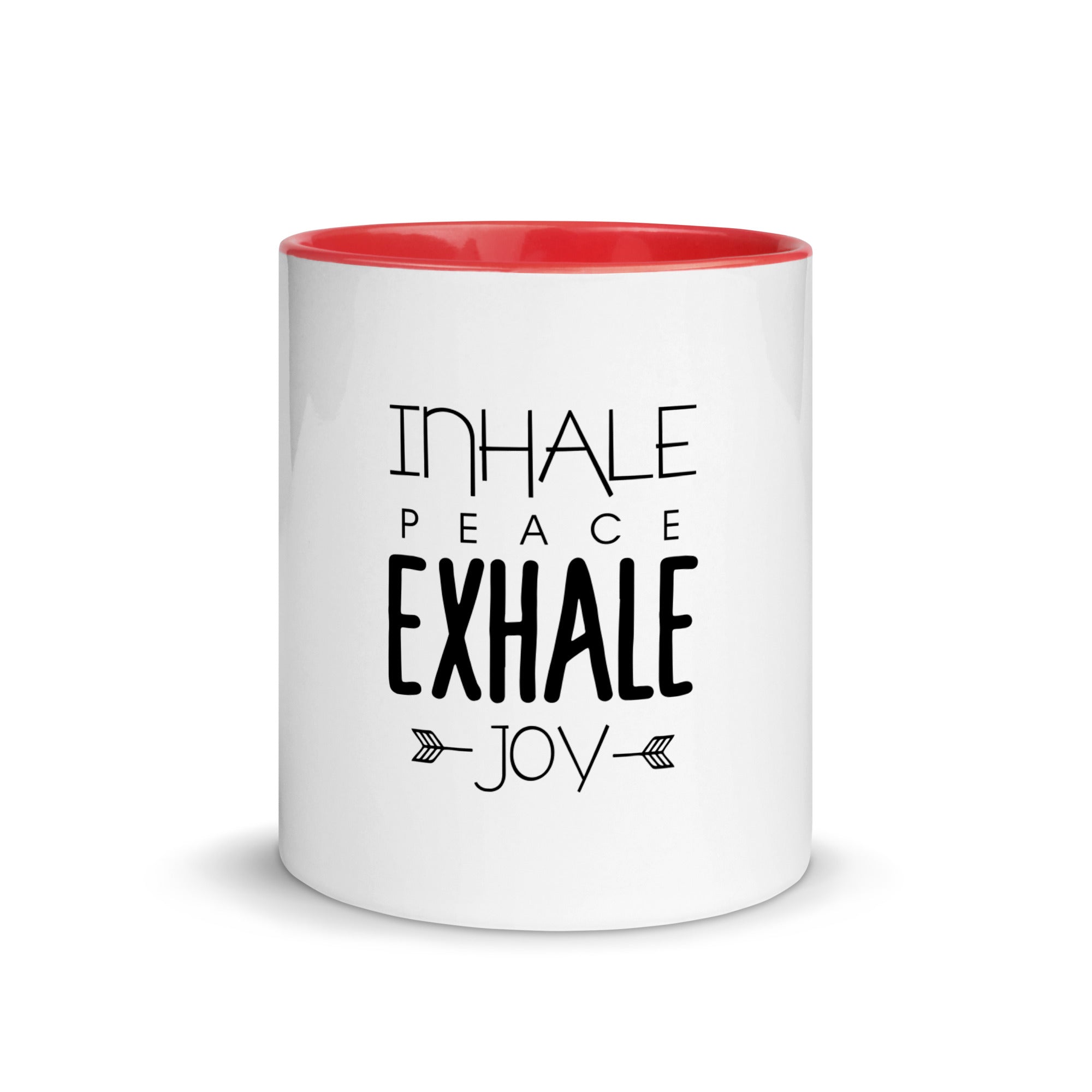 INHALE PEACE EXHALE JOY - Mug with Color Inside