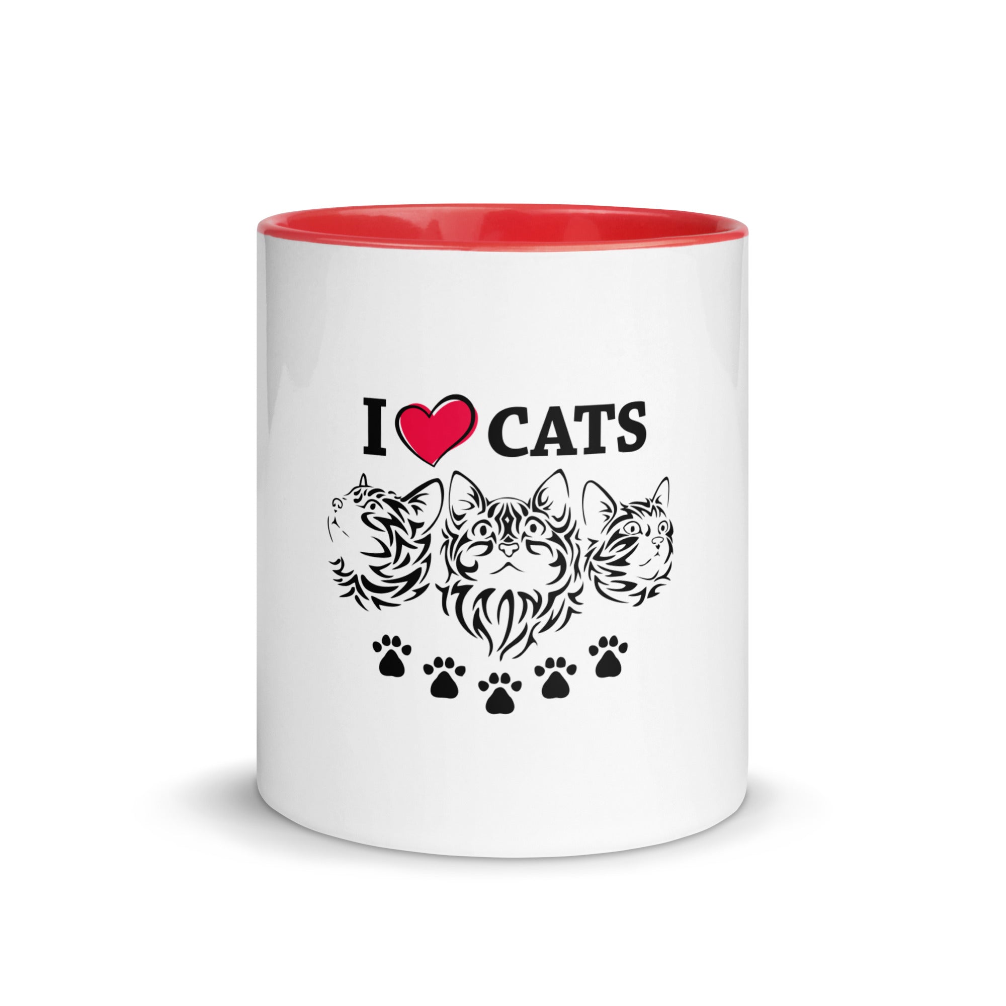 I LOVE CATS - Mug with Color Inside
