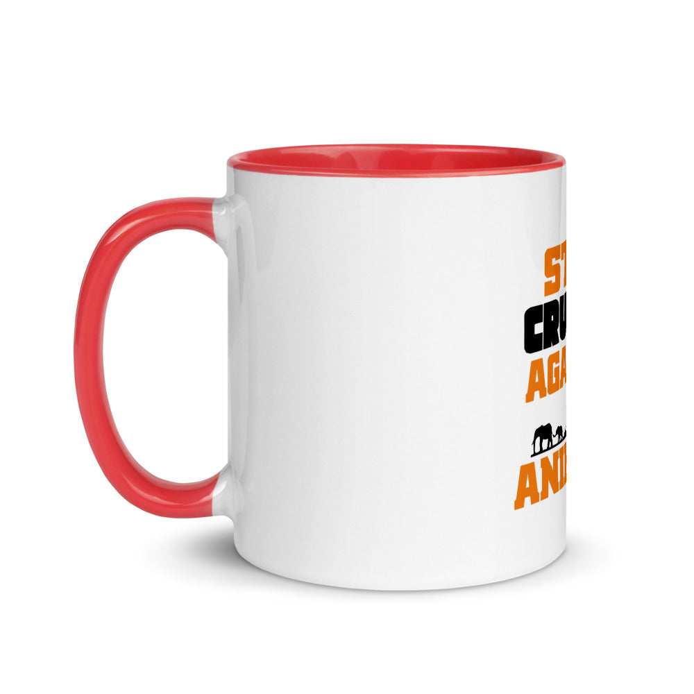 STOP CRUELTY AGAINST ANIMALS - Mug with Color Inside