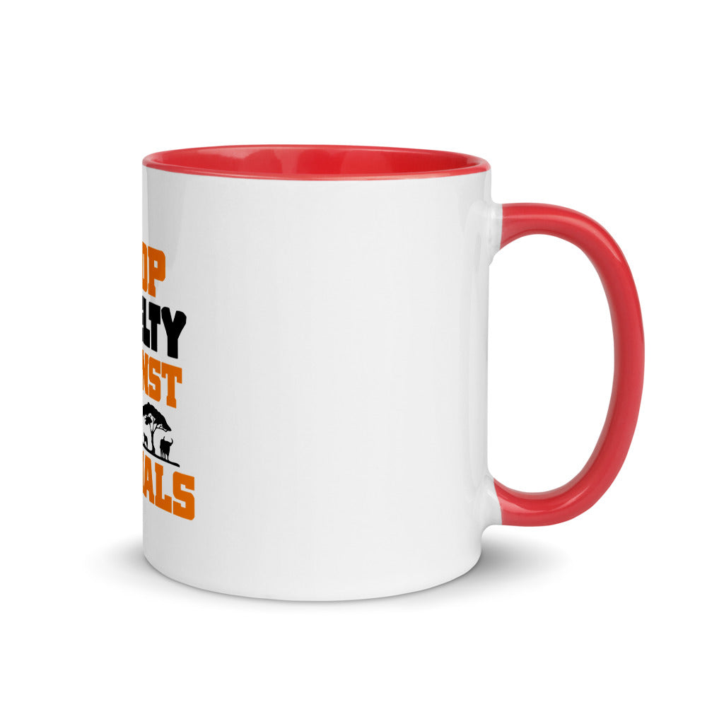 STOP CRUELTY AGAINST ANIMALS - Mug with Color Inside
