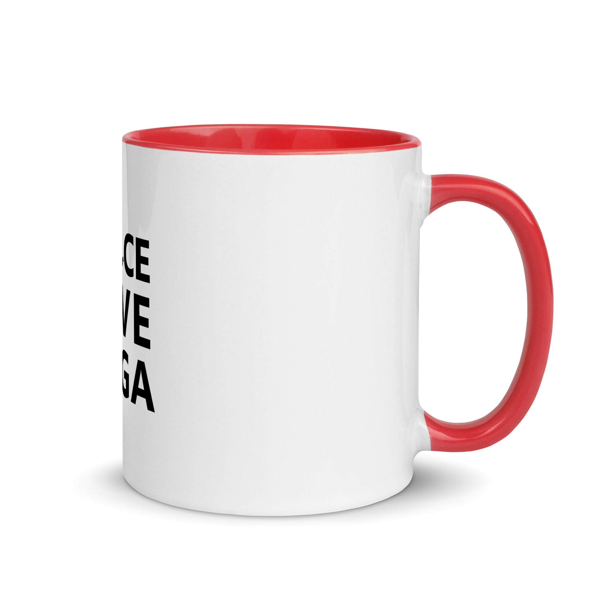 PEACE LOVE YOGA - Mug with Color Inside