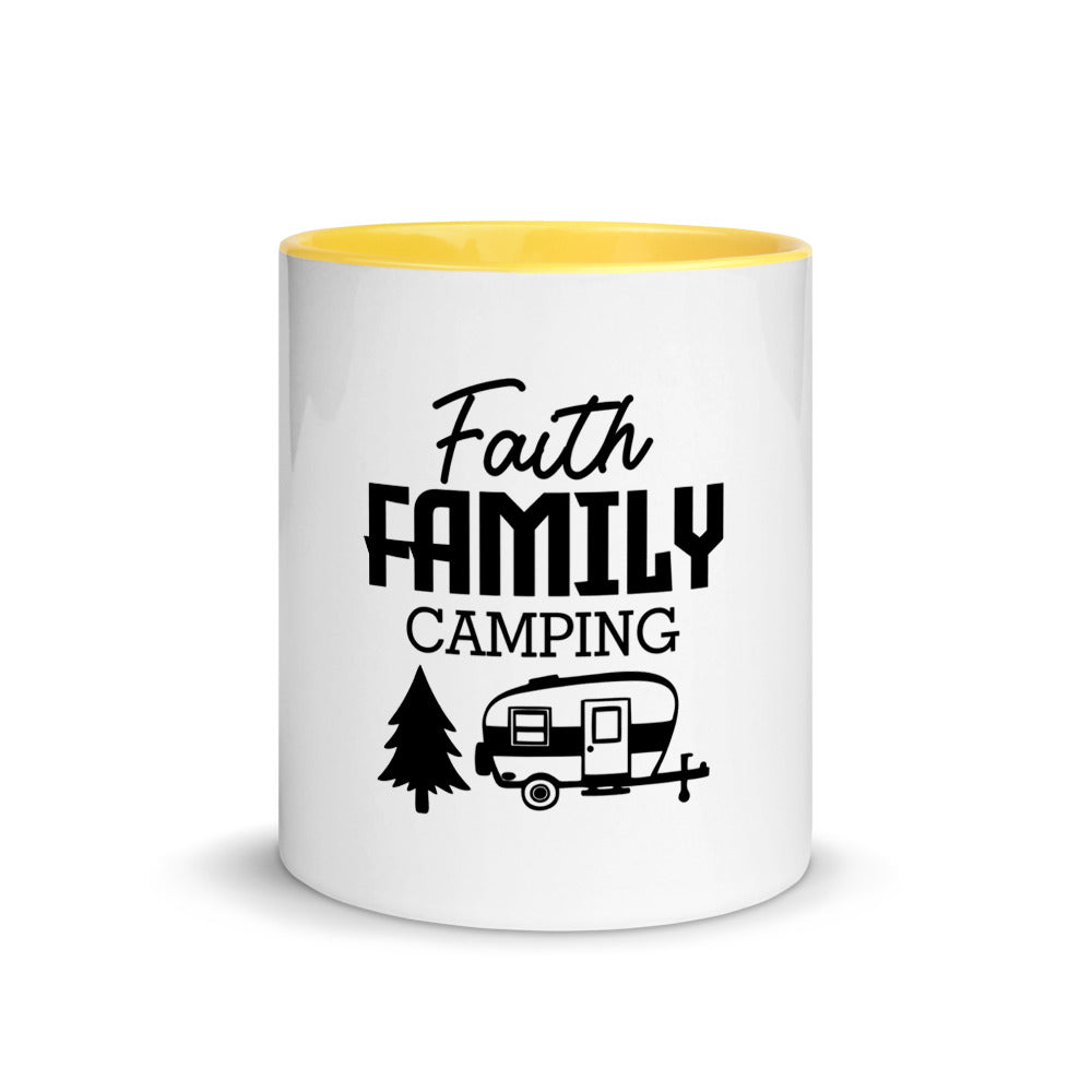 Family Camping- Mug with Color Inside