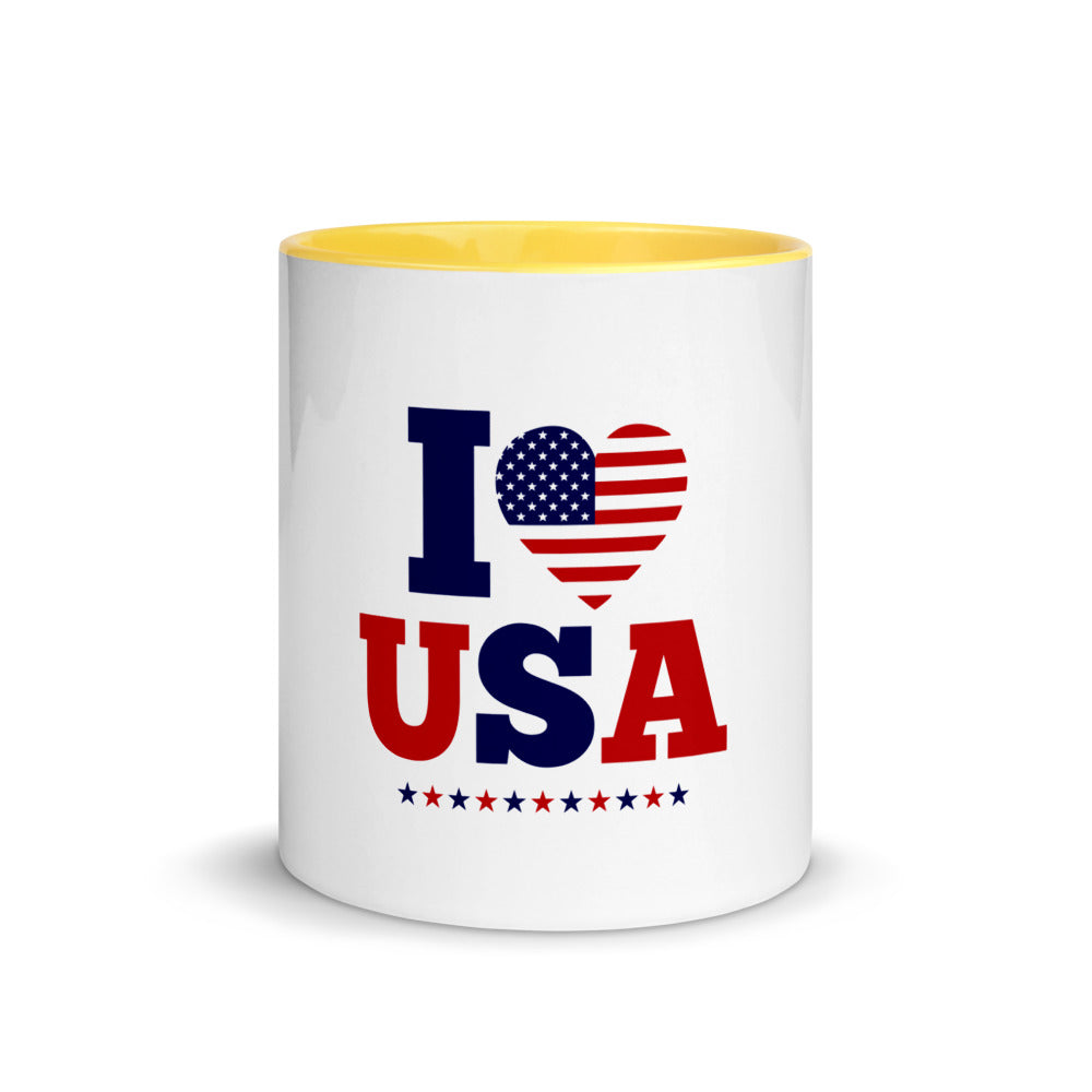 I LOVE USA - Mug with Color Inside