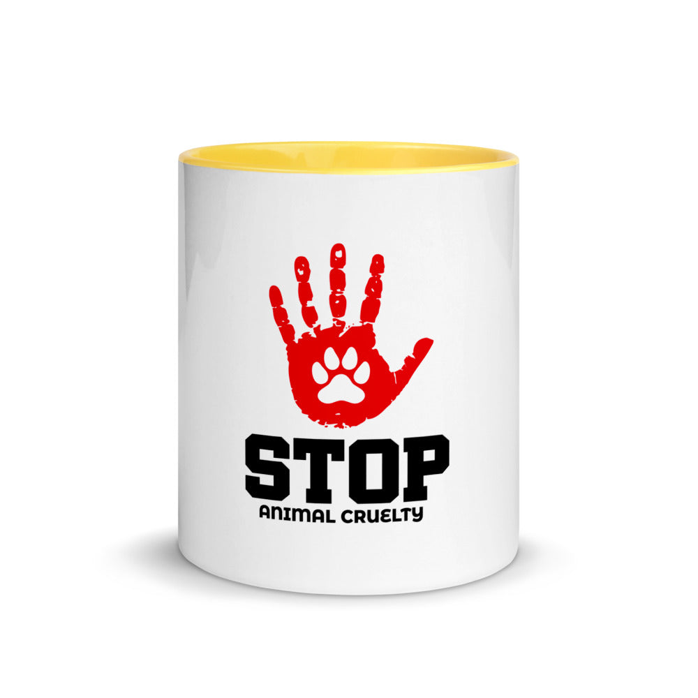 STOP ANIMAL CRUELTY - Mug with Color Inside